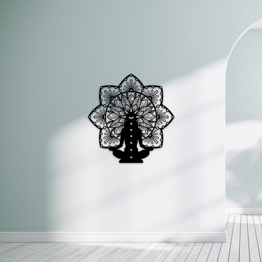 Yoga Unique Metal Wall Art, Buda Metal Wall Decor, Yoga Lovers Metal Gift, Headboard Wall Art, Unique Birthday Gift, Valentines Day Gift