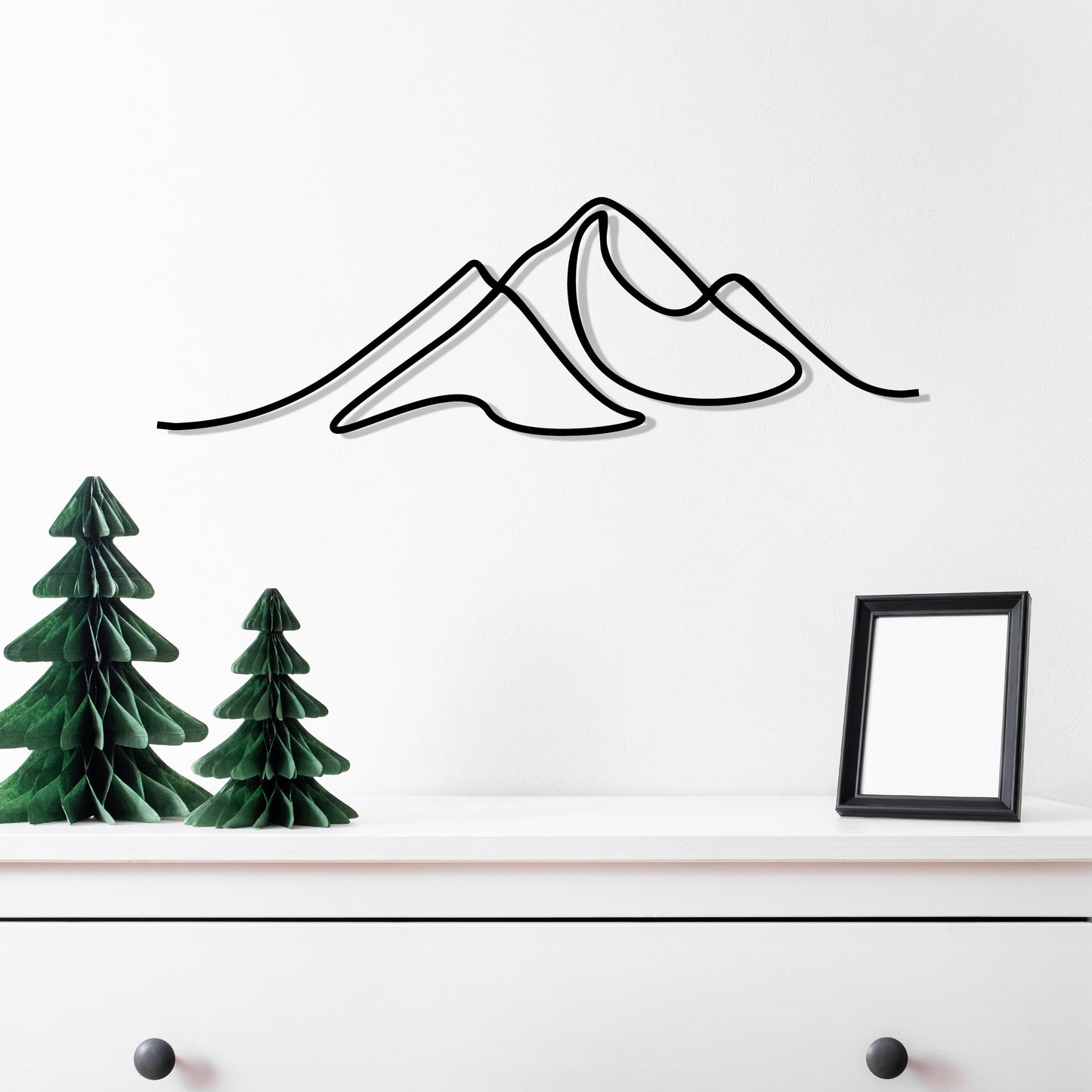 Mountain Metal Line Wall Art, Porch Metal Wall Deco, Metal Wire Wall Art, Unique Birthday Gift, Porch Wall Art, to Hang, Gift for him