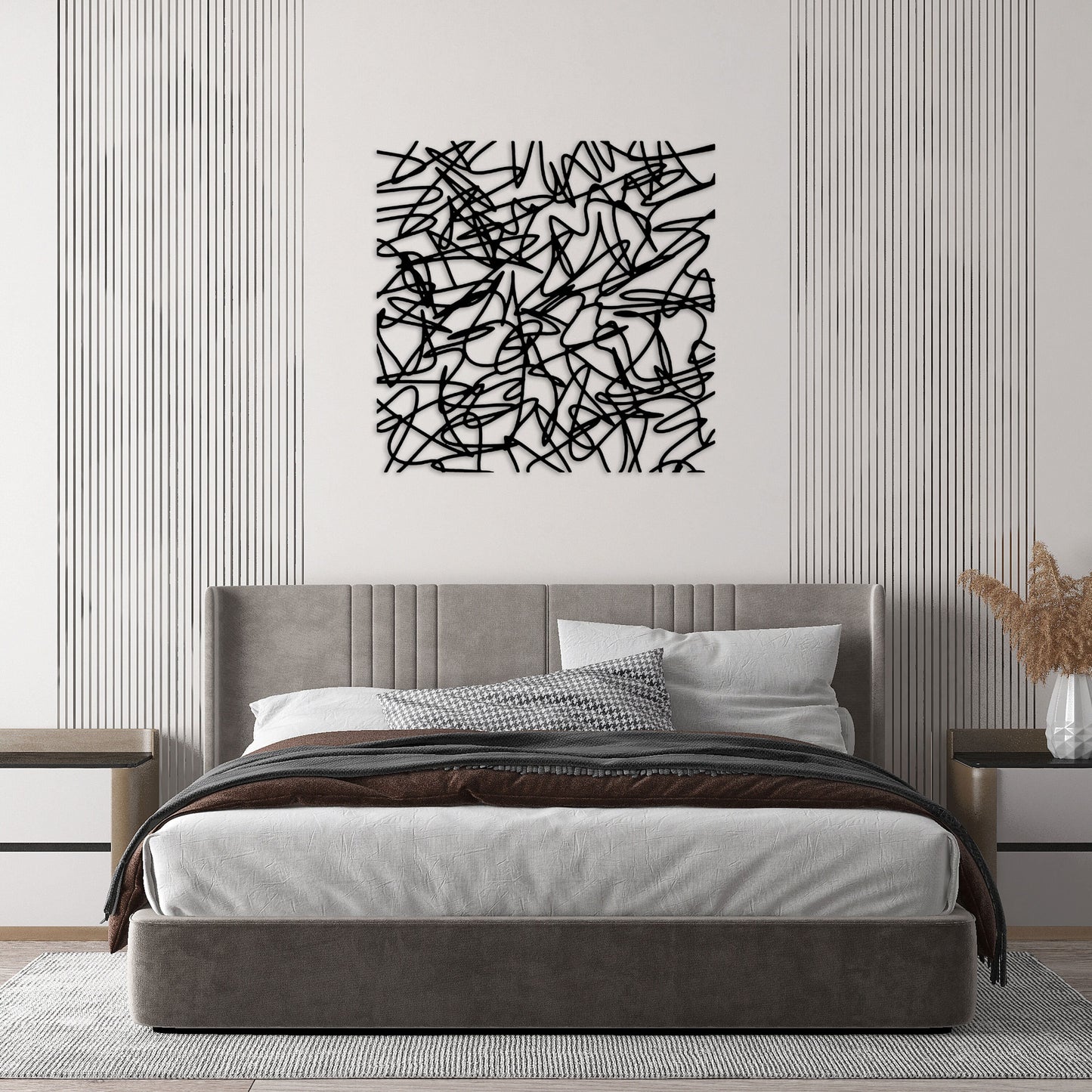 Modern Metal Line Wall Art, Minimalist Metal Line Art, Unique Birthday Gift, Office Entry Metal Wall Art, Bestseller Gift,  Christmas Gift