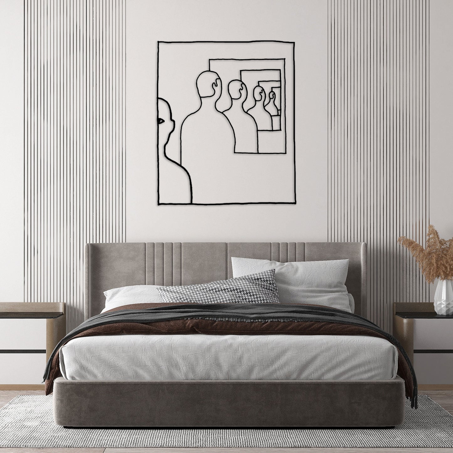 Face Metal Line Art, Unique Abstract Metal Wall Art, Unique Birthday Gift, Paradox Metal Line Art, Livingroom Wall Art, Christmas Gift