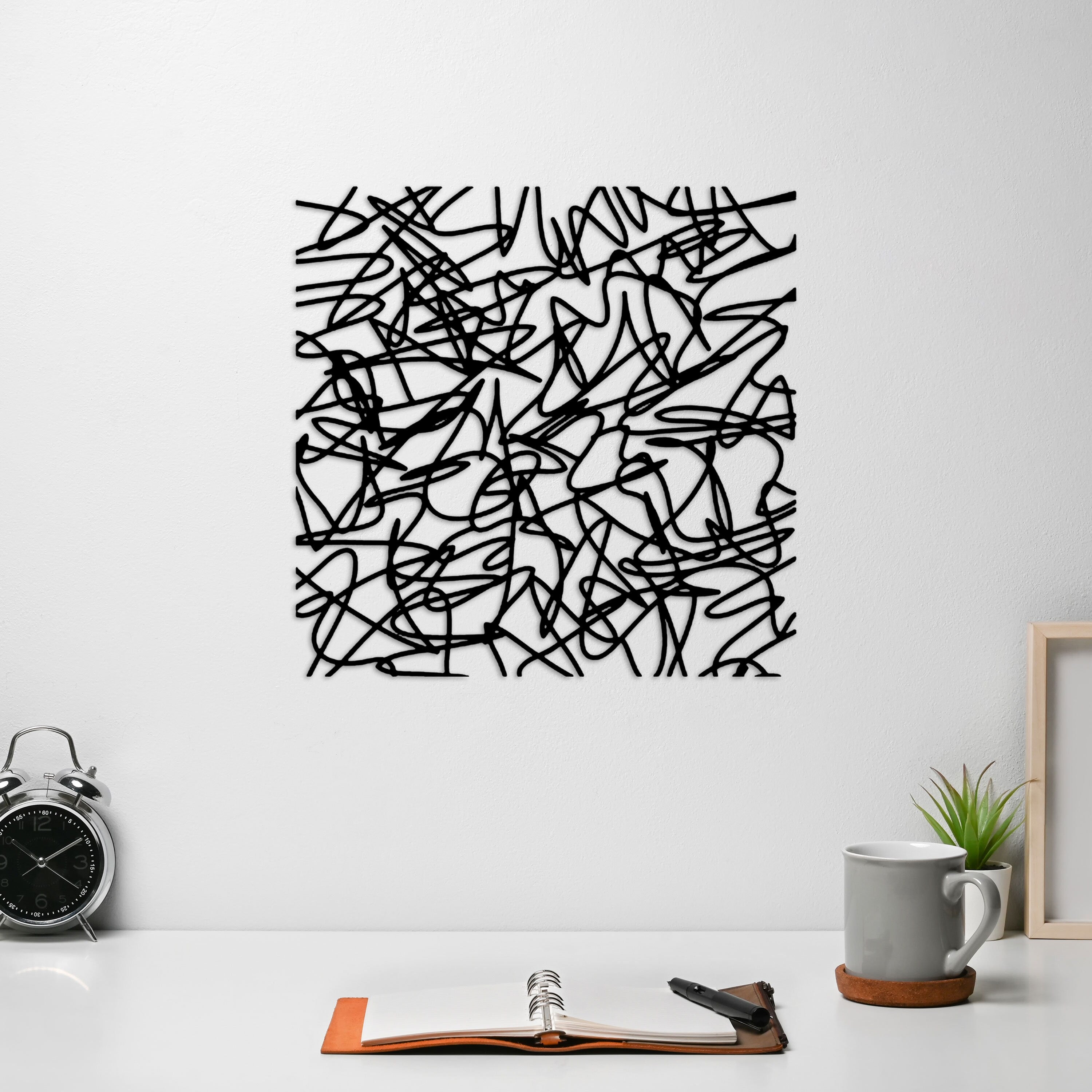 Modern Metal Line Wall Art, Minimalist Metal Line Art, Unique Birthday Gift, Office Entry Metal Wall Art, Bestseller Gift,  Christmas Gift
