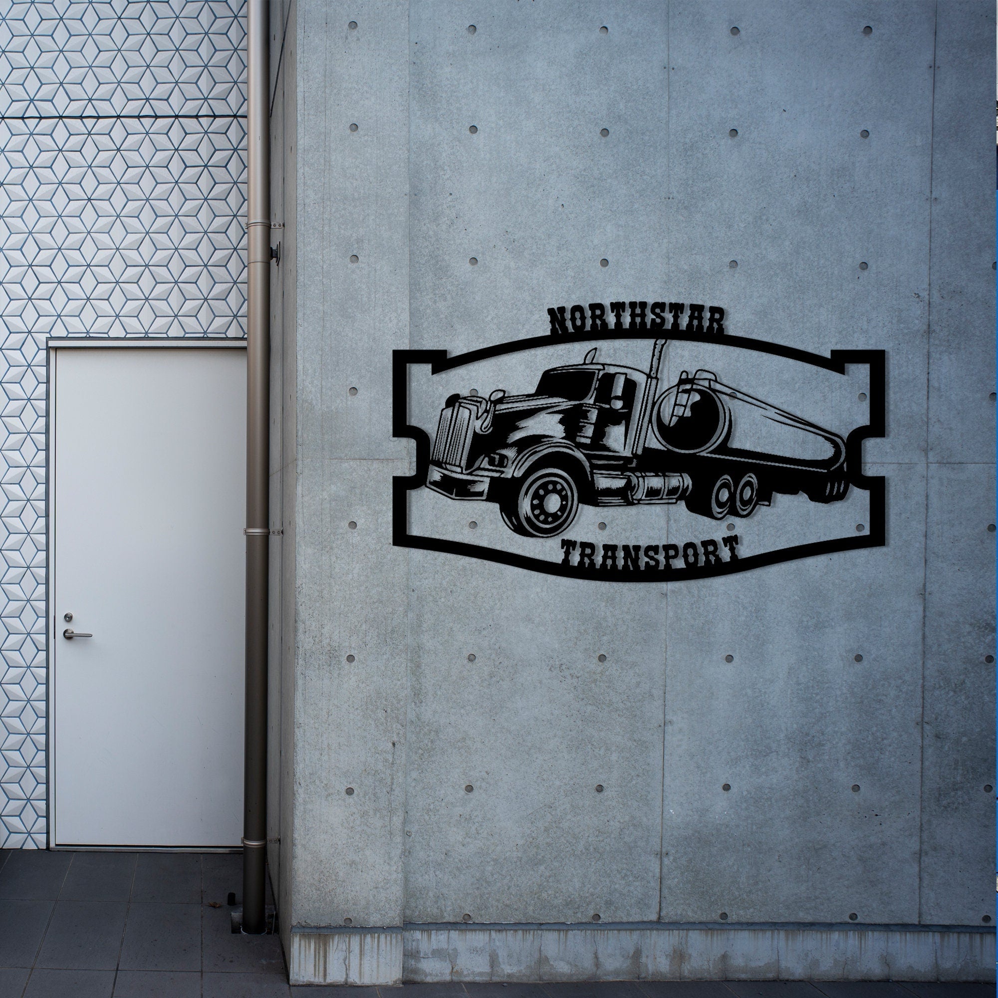 Personalized Transport Metal Sign, Custom Oil Tanker Metal Name Sign, Unique Workshop Name Sign, Custom Transport Garage Sign, Gift for Dads