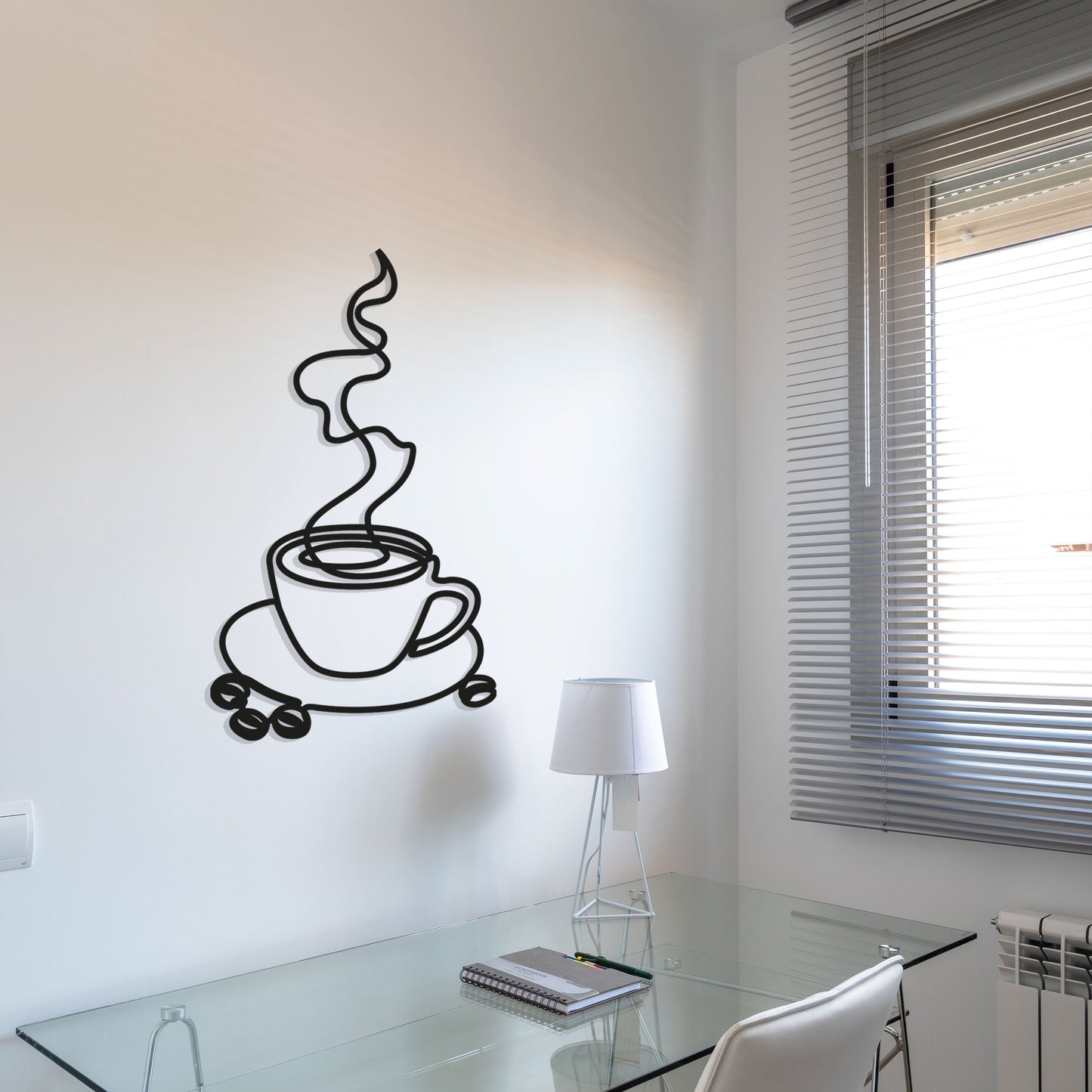 Coffee Metal Wall Art, Gift for my Wife, Kitchen Metal Line Decor, Unique Gift for Mom, Coffee Bar Metal Line Wall Art, Valentines Day Gift