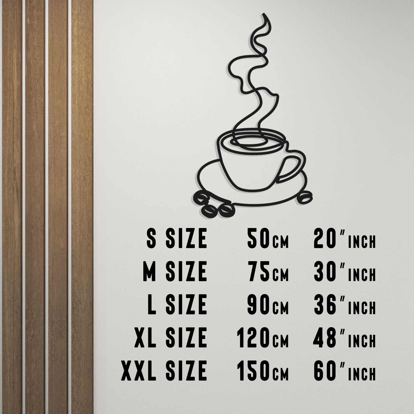 Coffee Metal Wall Art, Gift for my Wife, Kitchen Metal Line Decor, Unique Gift for Mom, Coffee Bar Metal Line Wall Art, Valentines Day Gift