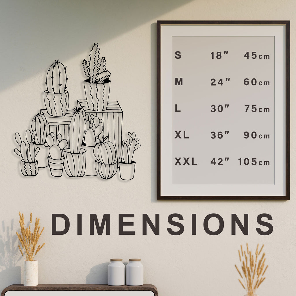 Cactus Metal Wall Art, Garden Metal Wall Decor, House Entry Wall Art, Cactus Metal Wall Art, Unique Birthday Gift, Valentine's Day Gift