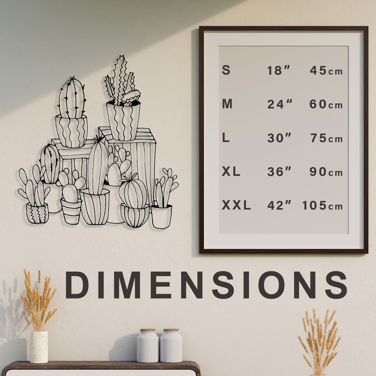 Cactus Metal Wall Art, Garden Metal Wall Decor, House Entry Wall Art, Cactus Metal Wall Art, Unique Birthday Gift, Valentine's Day Gift