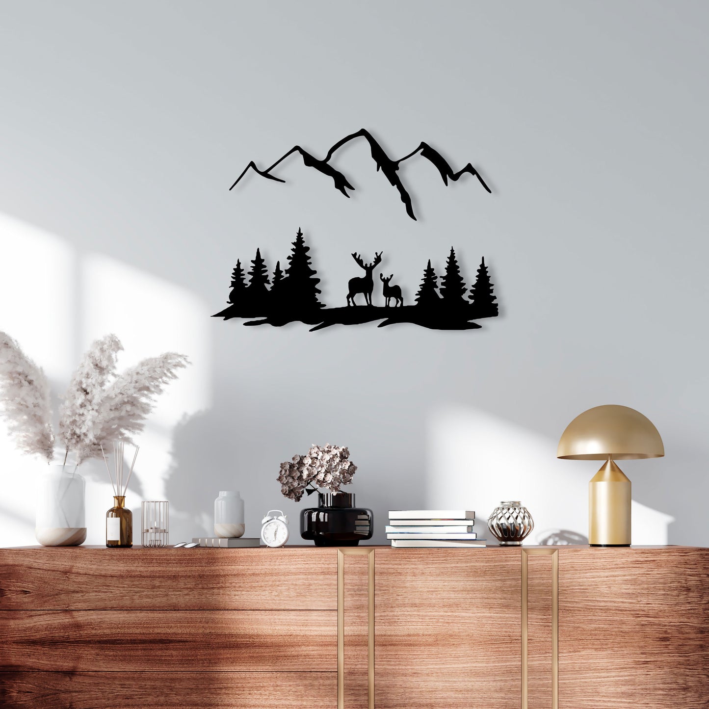 Mountain Forest Metal Wall Art, Kitchen Metal Wall Decor, Mountain Metal Wall Decor, Forest Lover Gift, Unique Birthday Gift, Gift for him