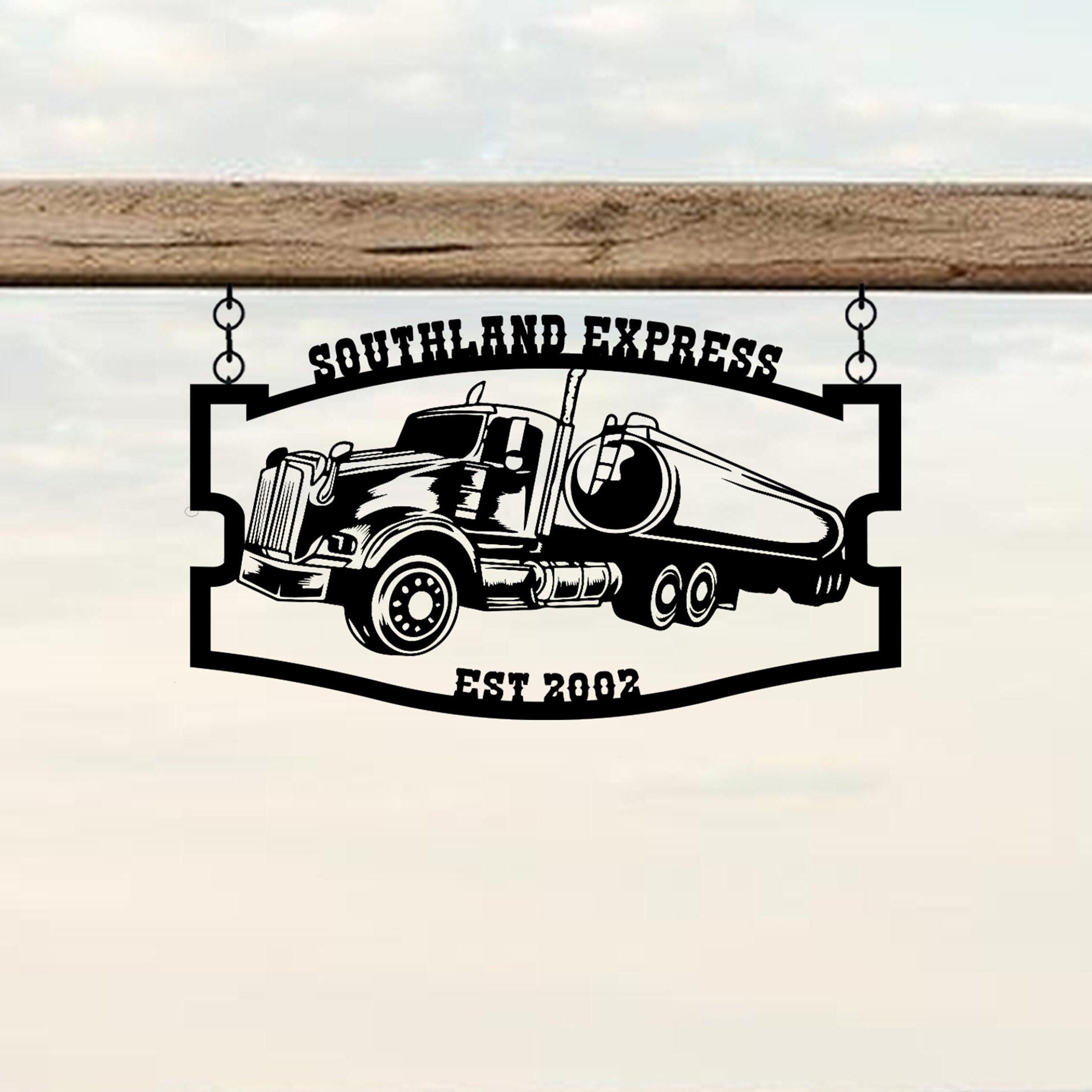 Personalized Transport Metal Sign, Custom Oil Tanker Metal Name Sign, Unique Workshop Name Sign, Custom Transport Garage Sign, Gift for Dads