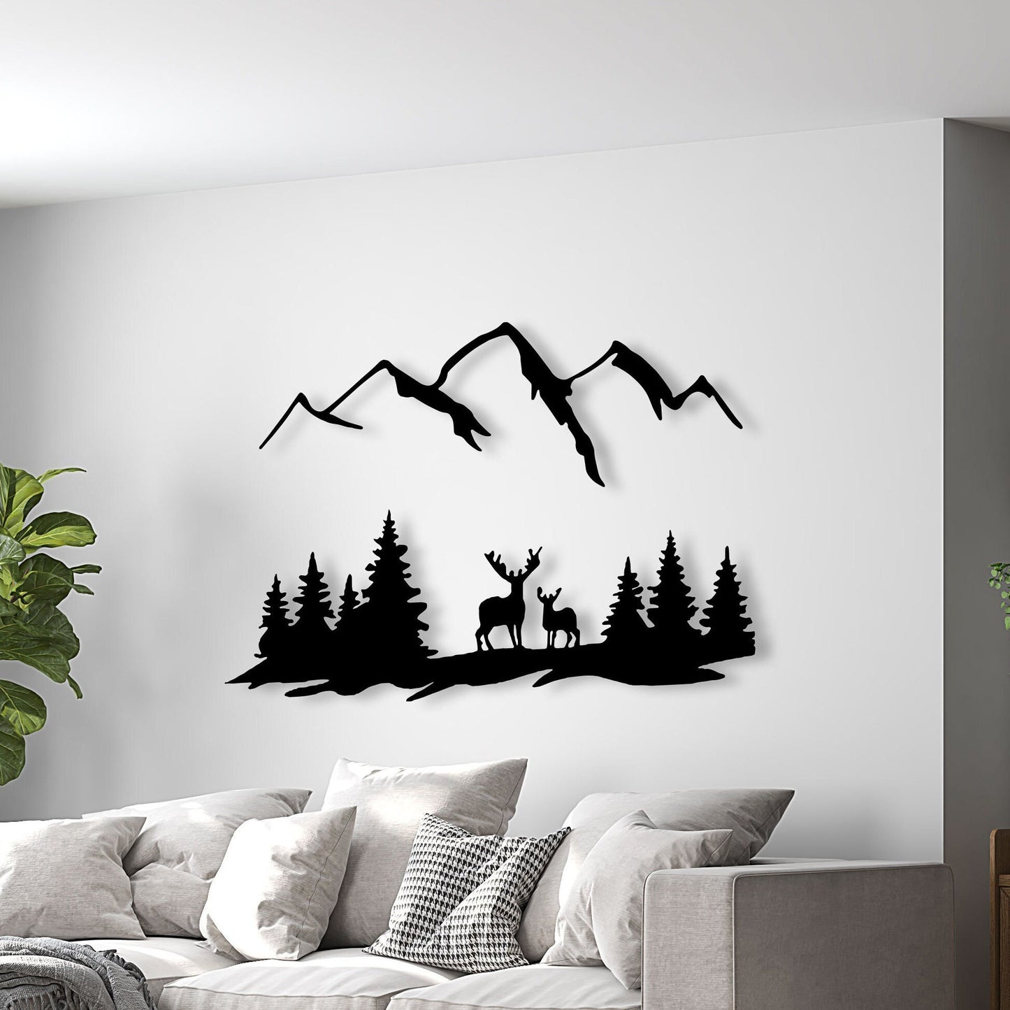 Mountain Forest Metal Wall Art, Kitchen Metal Wall Decor, Mountain Metal Wall Decor, Forest Lover Gift, Unique Birthday Gift, Gift for him