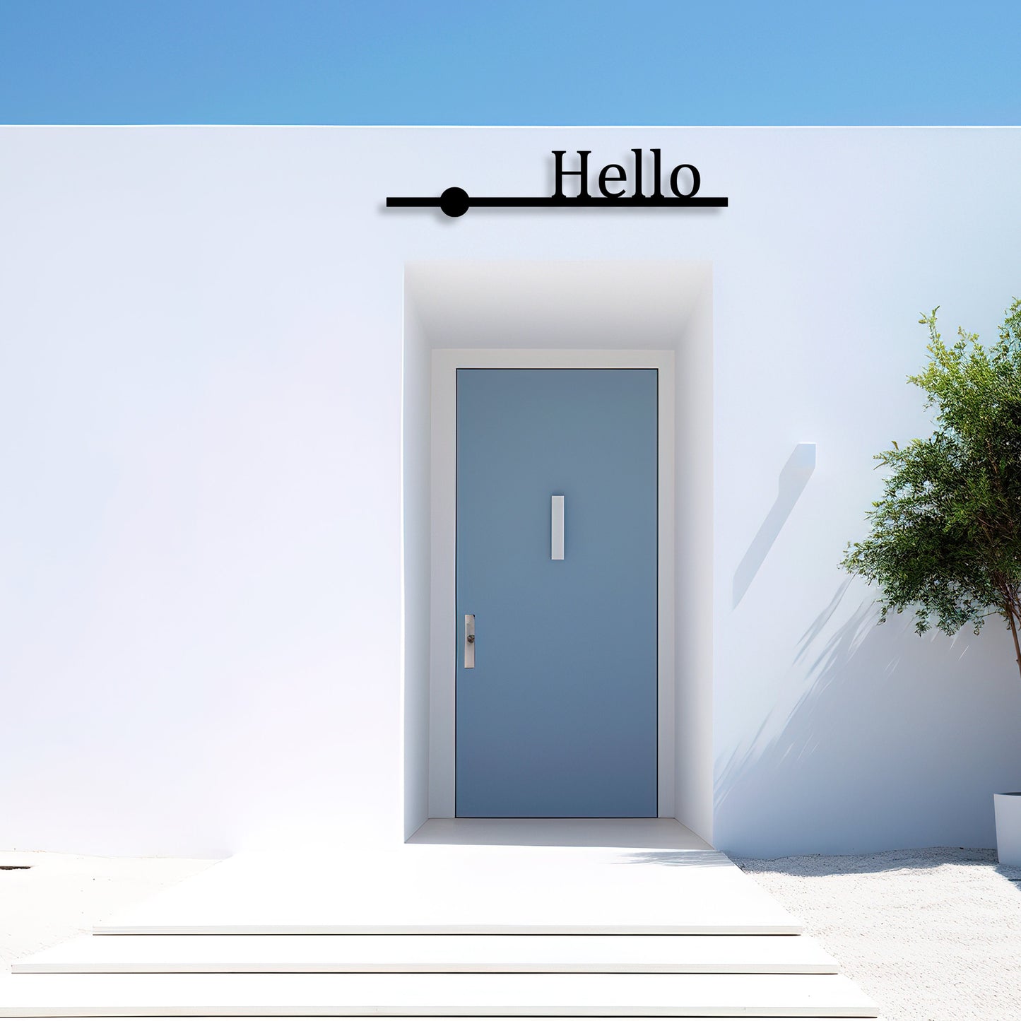 Personalized Hello Metal Wall Sign, Custom Metal Words on a Line , Personalize Metal Villa Name, Metal Address or Street Number, Custom Text