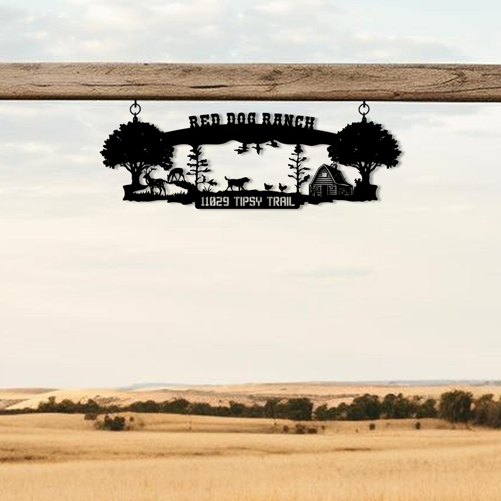 Personalized Ranch House Metal Sign, Custom Farmhouse Unique Metal Name, Ranch Name Metal Sign, Best Anniversary Gift, Christmas Gift