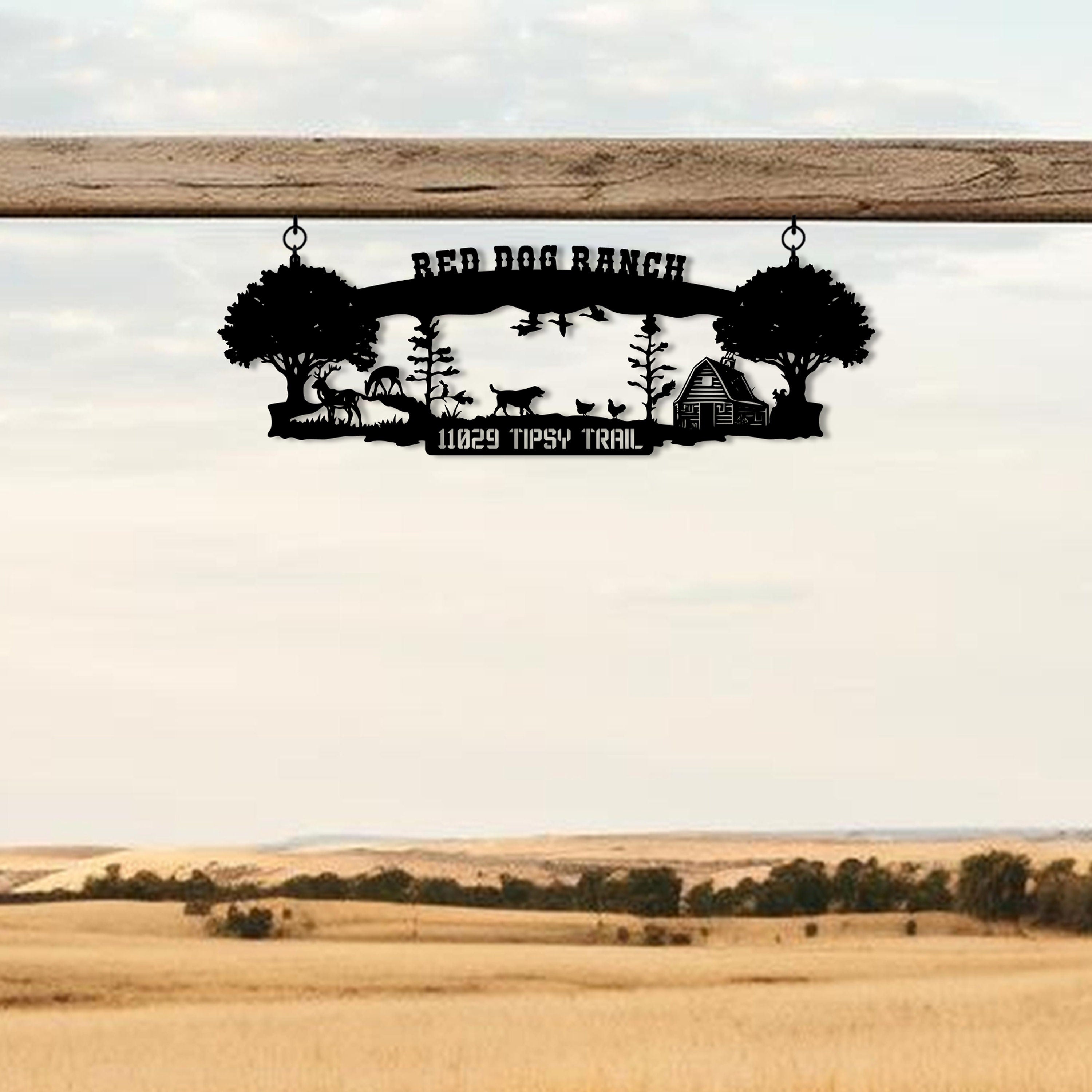 Personalized Ranch House Metal Sign, Custom Farmhouse Unique Metal Name, Ranch Name Metal Sign, Best Anniversary Gift, Christmas Gift