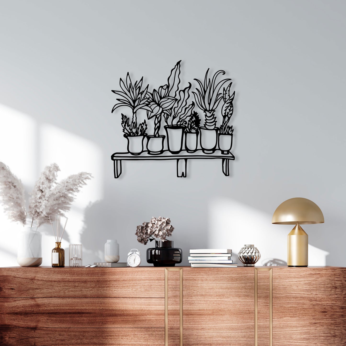 Flowers in Pot Metal Wall Art, Kitchen Metal Wall Decor, Headboard Metal Wall Art, Flower Lovers Unique Birthday Gift, Valentine's Day Gift