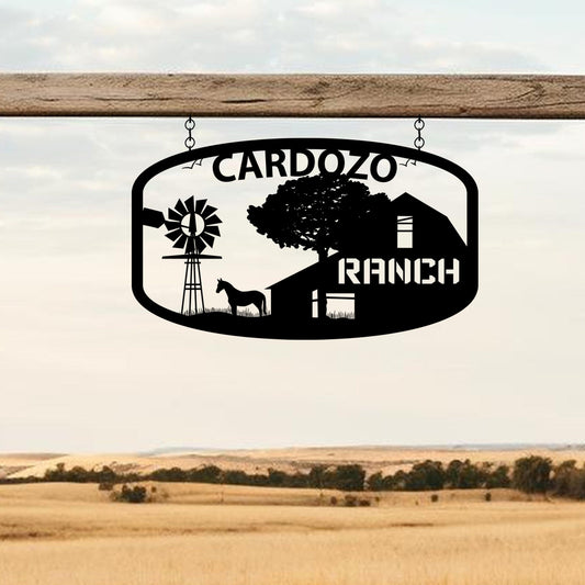Personalized Metal Ranch Name Sign, Custom Metal Horse Barn Sign, Farm Family Name Metal Sign, Gift for Dad, Unique Gift for Family