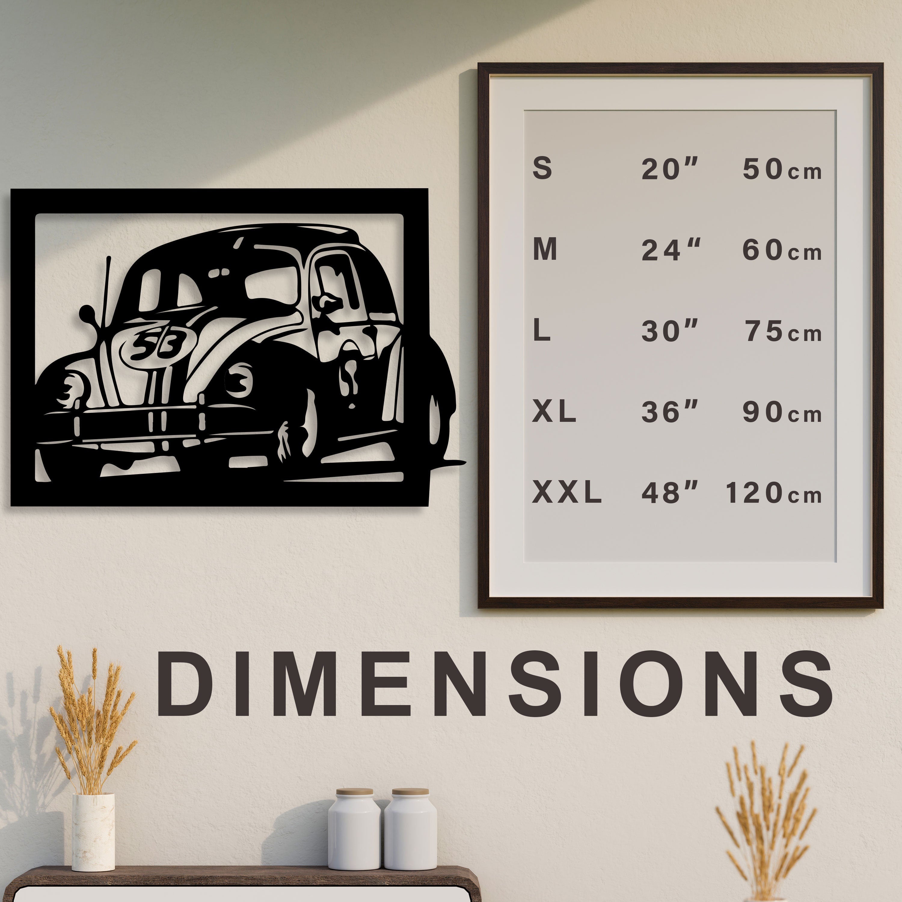 Beetle Metal Wall Art, Car Lovers Unique Metal Wall Decor, Garage Metal Wall Sign, Easy to Hang, Beetle Fans Birthday Gift, Bedroom Wall Art