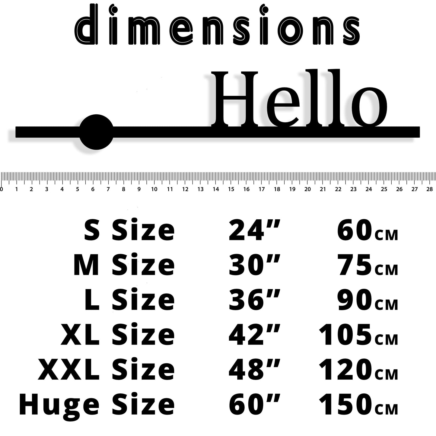 Personalized Hello Metal Wall Sign, Custom Metal Words on a Line , Personalize Metal Villa Name, Metal Address or Street Number, Custom Text