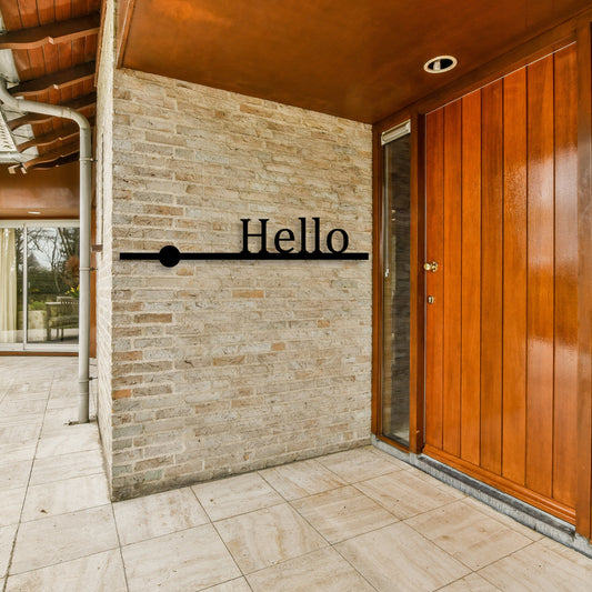 Hello Metal Wall Art, Home Entry Metal Wall Decor, Unique Housewarming Gift, Birthday Gift, Porc Metal Wall Art, Welcome Metal Wall Art