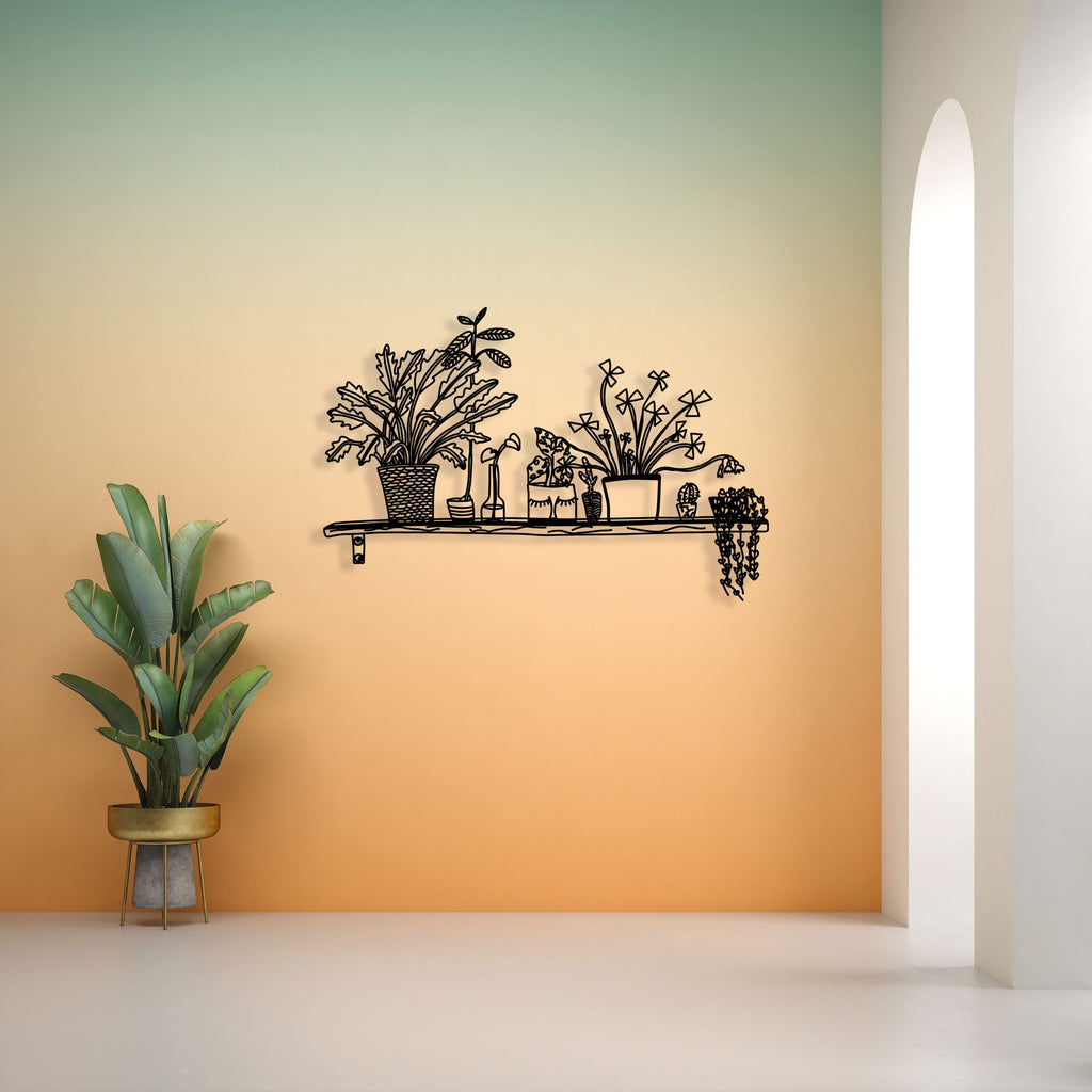 Metal Flower Wall Art, Flower Pot Metal Wall Decor, Kitchen Metal Wall Art, Unique Birthday Gift, Flower Garden Wall Art, Christmas Gift