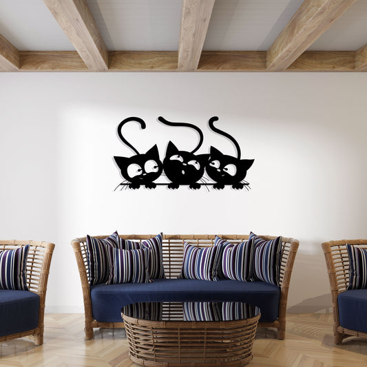 Cats Metal Line Wall Artt, Cat Wire Metal Wall Decor, Cat House Decor, Childs Room Door Sign, Cat Lovers Birthday Gift, Christmas Gift