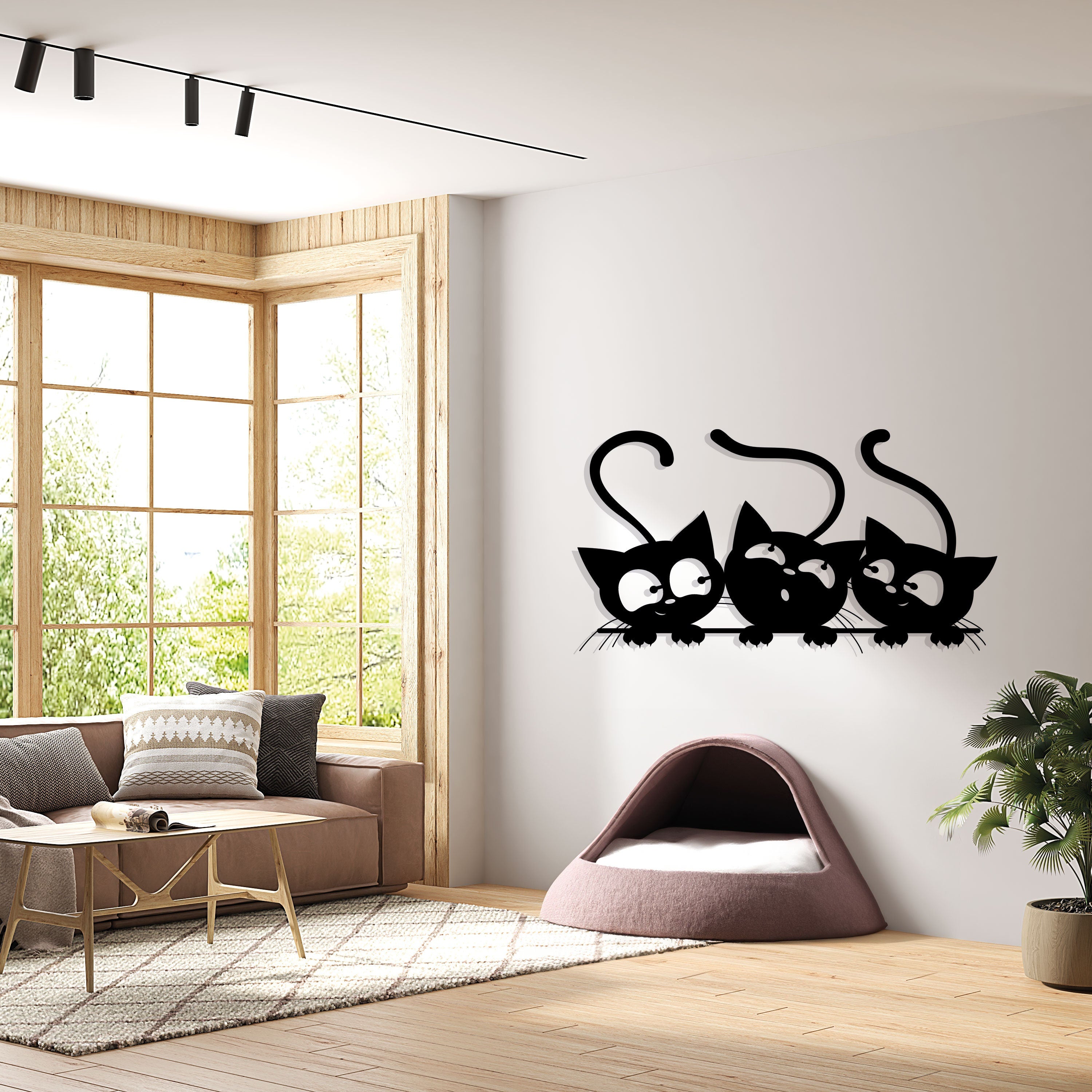 Cats Metal Line Wall Artt, Cat Wire Metal Wall Decor, Cat House Decor, Childs Room Door Sign, Cat Lovers Birthday Gift, Christmas Gift