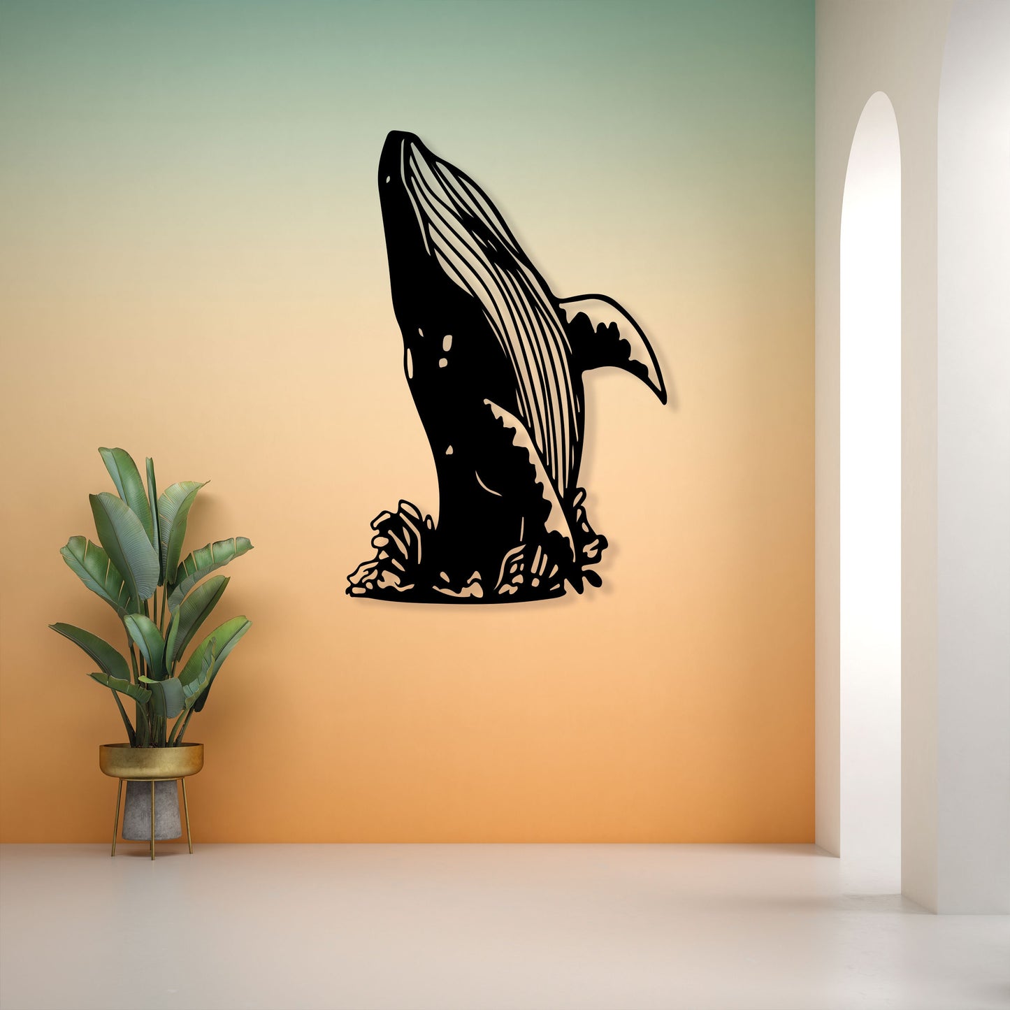Orca Metal Wall Art, Whale Metal Wall Decor, Sea Lovers Gift, Housewarming, Porch Metal Wall Art, Ocean Lovers birthday Gift, Christmas Gift