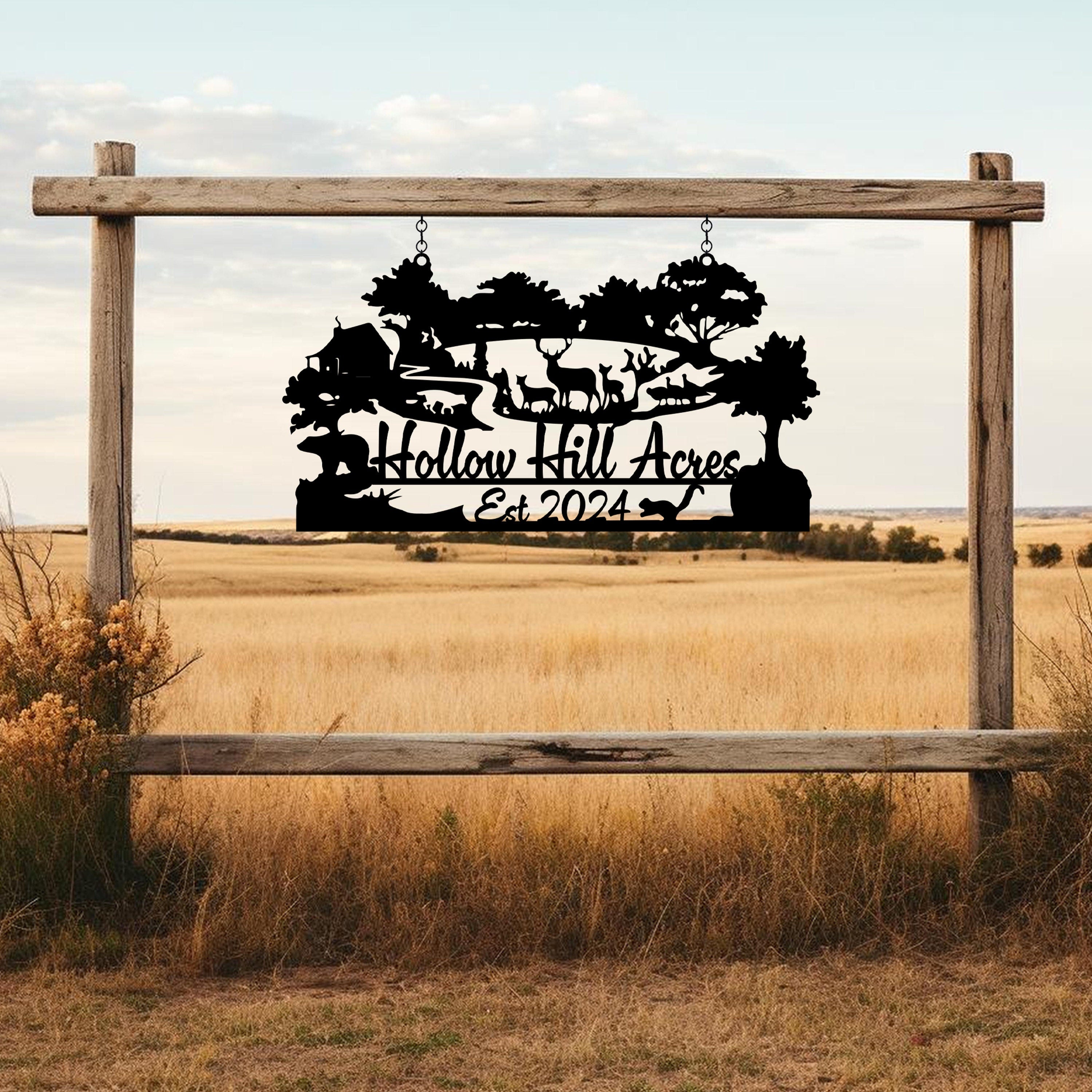 Personalized Metal Ranch Name Sign, Custom Farmhouse Metal Sign, Family Name Metal Sign, Anniversary Gift, Christmas Gift, Established Sign