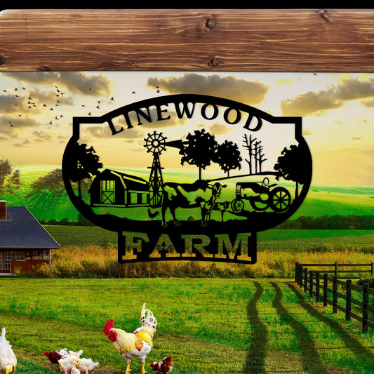 Custom Metal Ranch Name Sign, Personalized Farm Name Sign, Unique Custom Farm Sign, Christmas Gift, Anniversary Gift, Porch Metal Wall Art