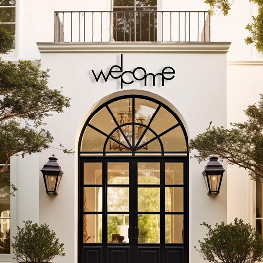 Welcome Metal Wall Art, House Entry Metal Welcome Sign, Gift for Her, Housewarming Gift, Unique Birthday Gift, Metal Home Entry Wall Decor