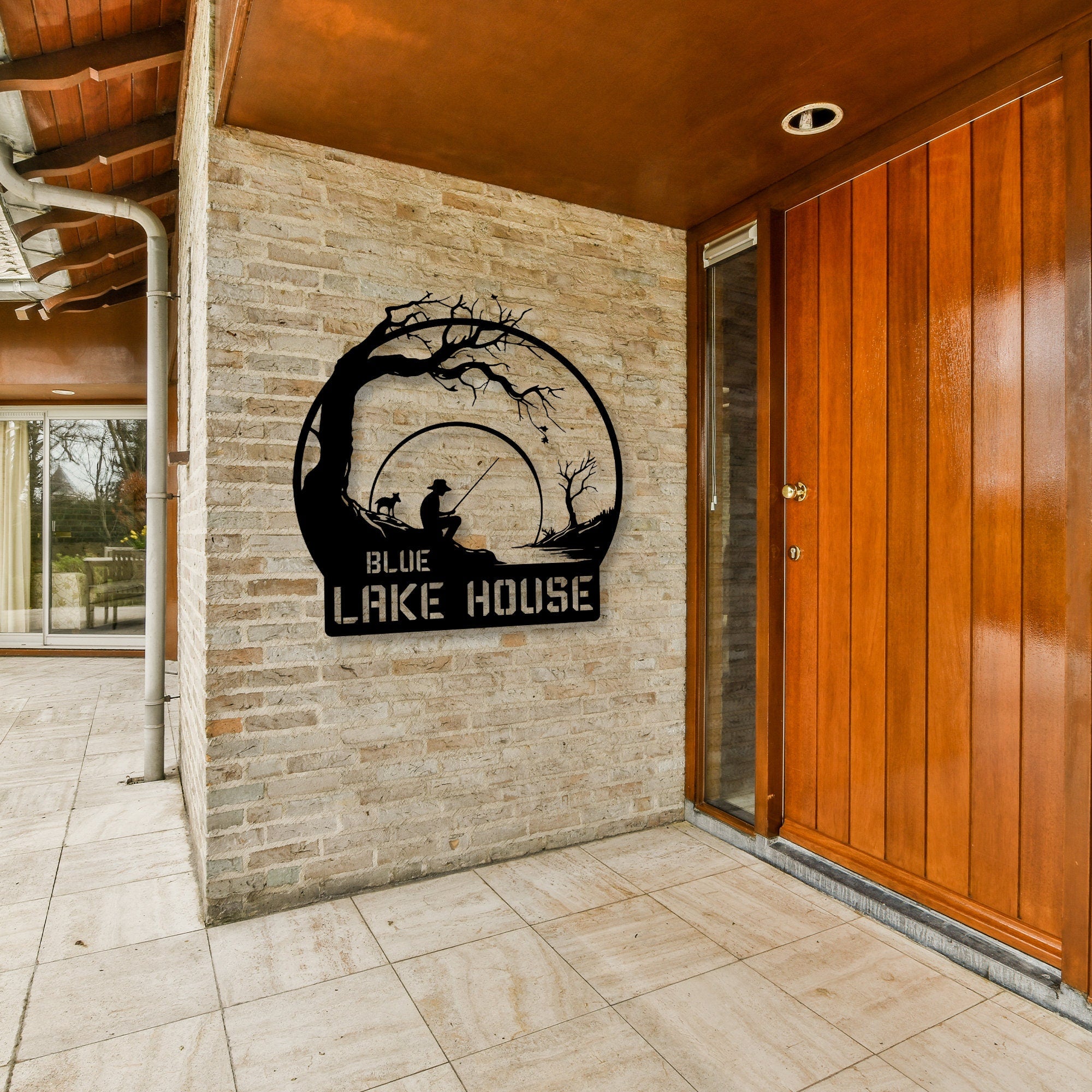 Personalized Metal Fishing Sign, Custom Metal Lake House Name Sign, Fishing Lovers Birthday Gift, Unique Family Gift, Christmas Gift