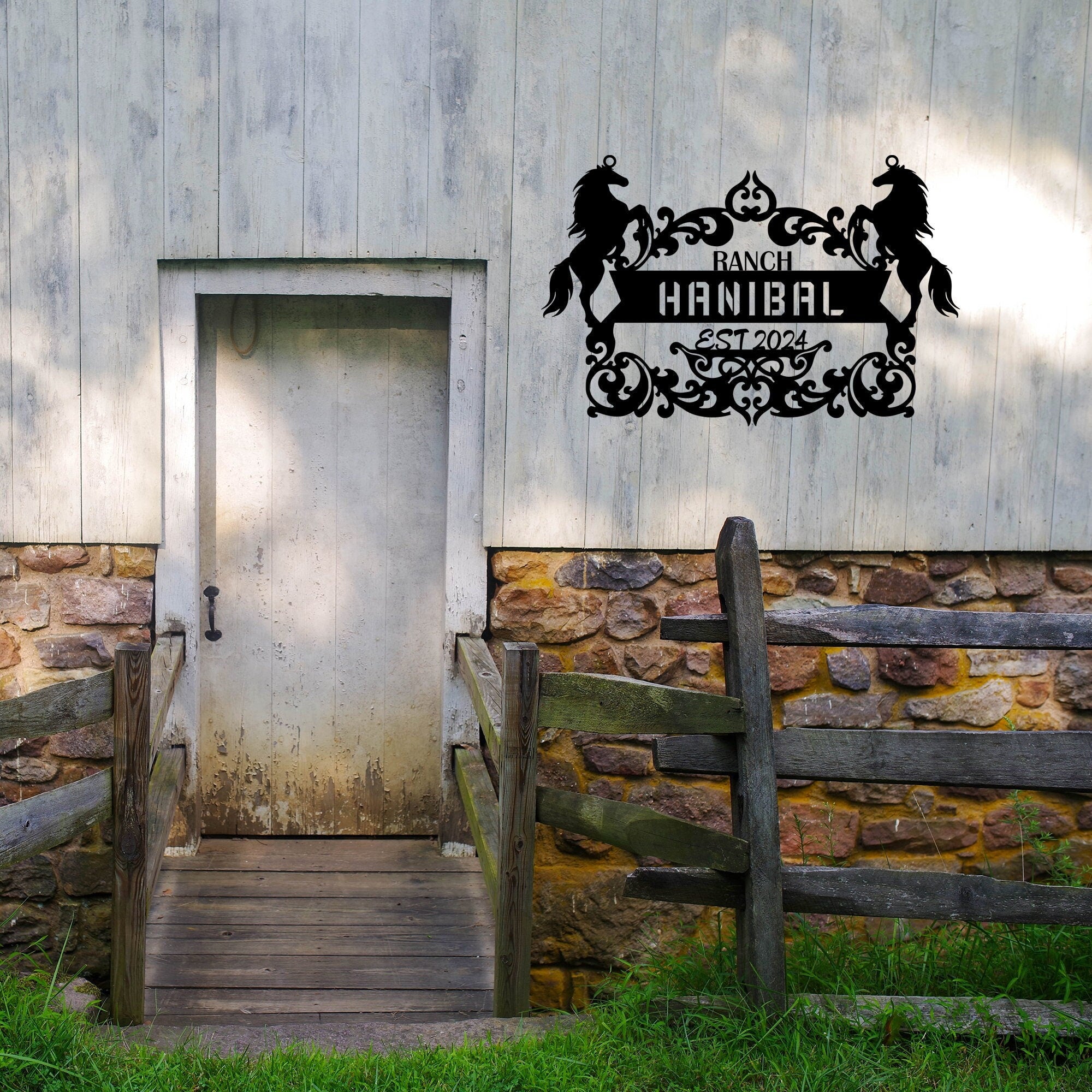 Custom Metal Horse Ranch Sign, Personalized Farm Name Sign, Unique Custommetal Sign, Metal Farm Sign, Best Anniversary Gift, Christmas Gift