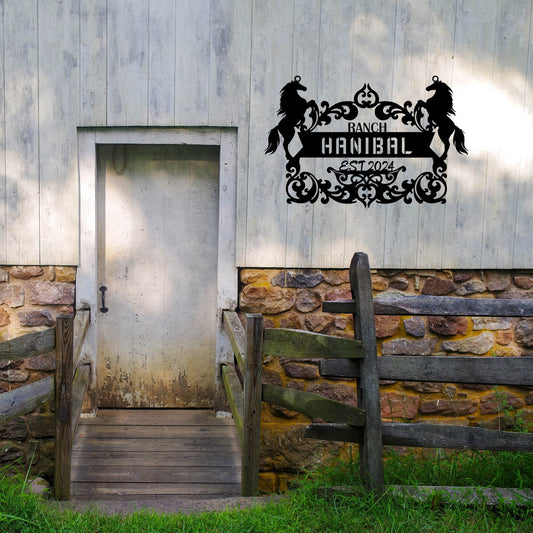 Custom Metal Horse Ranch Sign, Personalized Farm Name Sign, Unique Custommetal Sign, Metal Farm Sign, Best Anniversary Gift, Christmas Gift