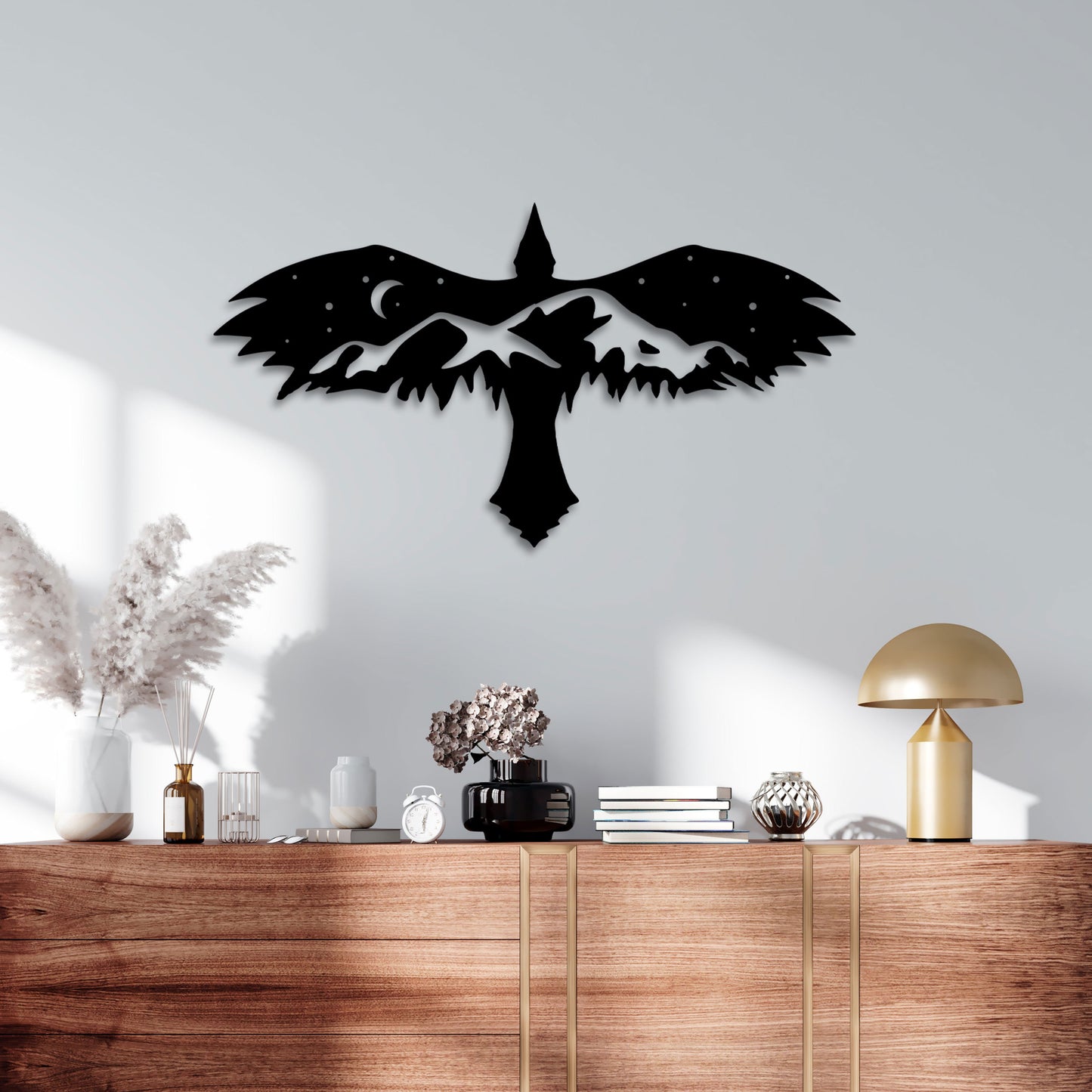 Eagle Metal Wall Art, Mountain Metal Home Decor, Unique Birthday Gift, Porch Wall Art, Eagle Lovers Gift, Housewarming, Valentine's Day Gift