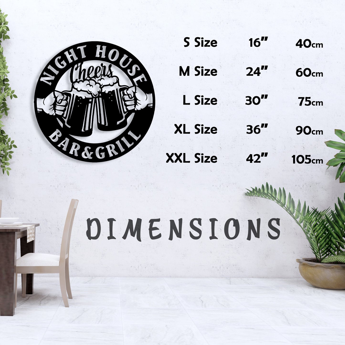 Personalized Metal Bar Name Sign, Backyard Garden Name Sign, Pub Lovers Gift, Best Anniversary Gift, Gift For Family, Bar and Grill Sign
