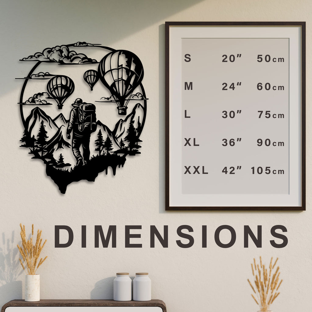 Adventure Metal Wall Art, Climber Metal Wall Art, Air Balloon Cloud  Wall Decor, Anniversary Gift, Nature Lovers Birthday Gift, Gift for Her