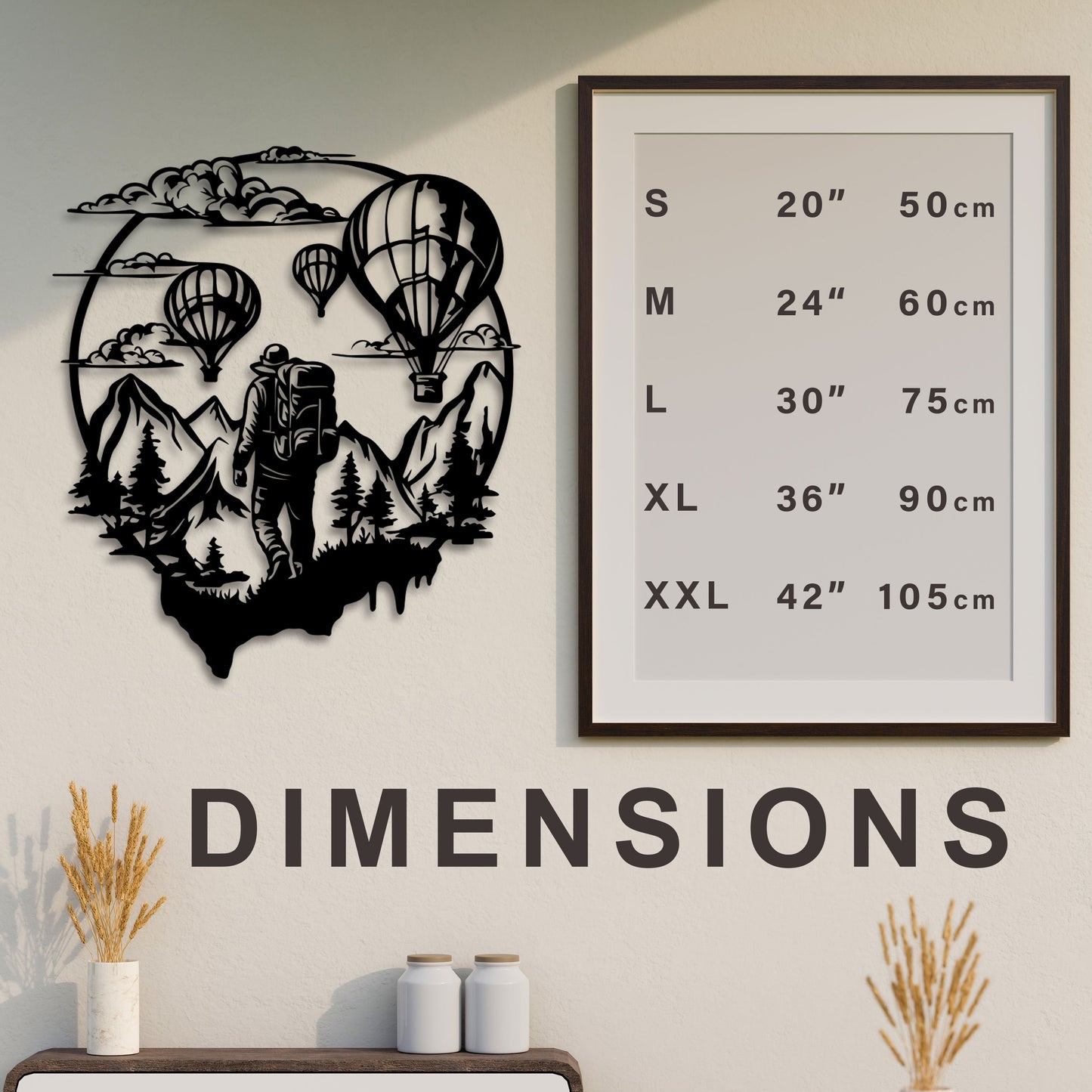 Adventure Metal Wall Art, Climber Metal Wall Art, Air Balloon Cloud  Wall Decor, Anniversary Gift, Nature Lovers Birthday Gift, Gift for Her