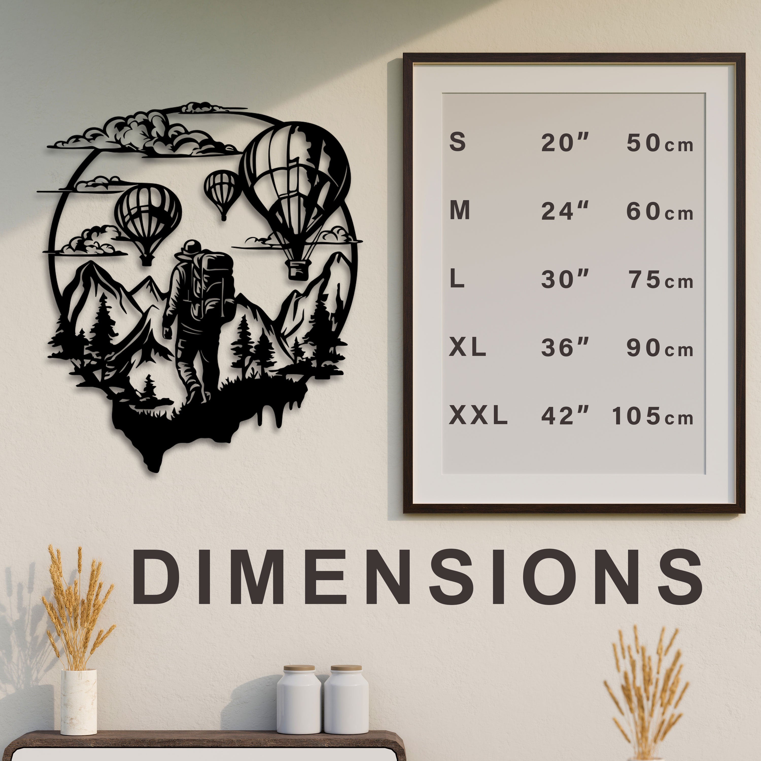 Adventure Metal Wall Art, Climber Metal Wall Art, Air Balloon Cloud  Wall Decor, Anniversary Gift, Nature Lovers Birthday Gift, Gift for Her