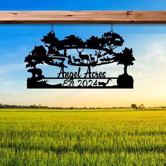 Personalized Metal Ranch Name Sign, Custom Farmhouse Metal Sign, Family Name Metal Sign, Anniversary Gift, Christmas Gift, Established Sign