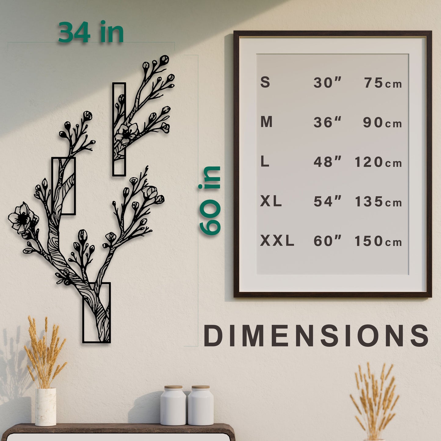 Flovers Rose Metal Wall Art, Tree of Life Wall Decor, Kitchen Metal Wall Art, Yoga Room Metal Wall Art, Gift for Her, Garden Lovers Gift