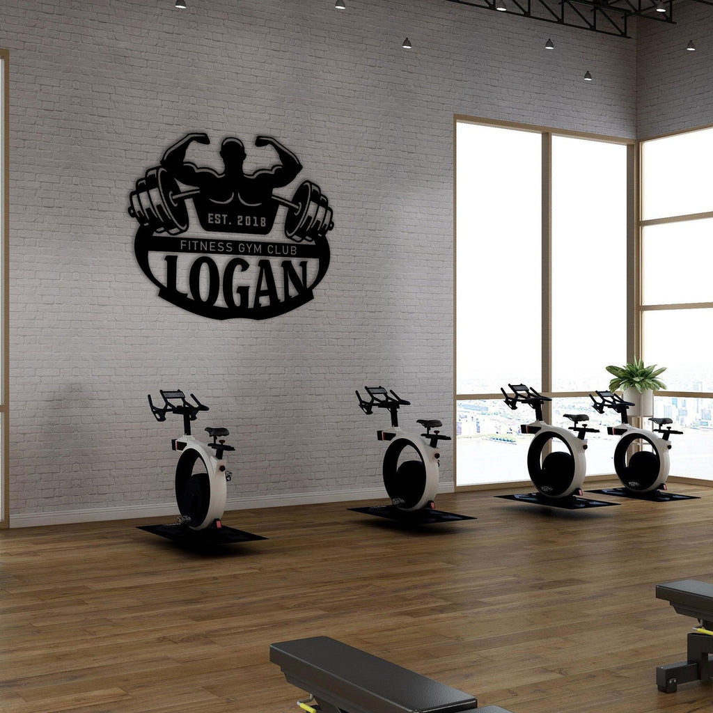 Personalized Gym Name Metal Sign, Custom Fitness Metal Wall Art, Gym Lovers Unique Birthday Gift, Family Sport Room Wall Art, Gift For Her