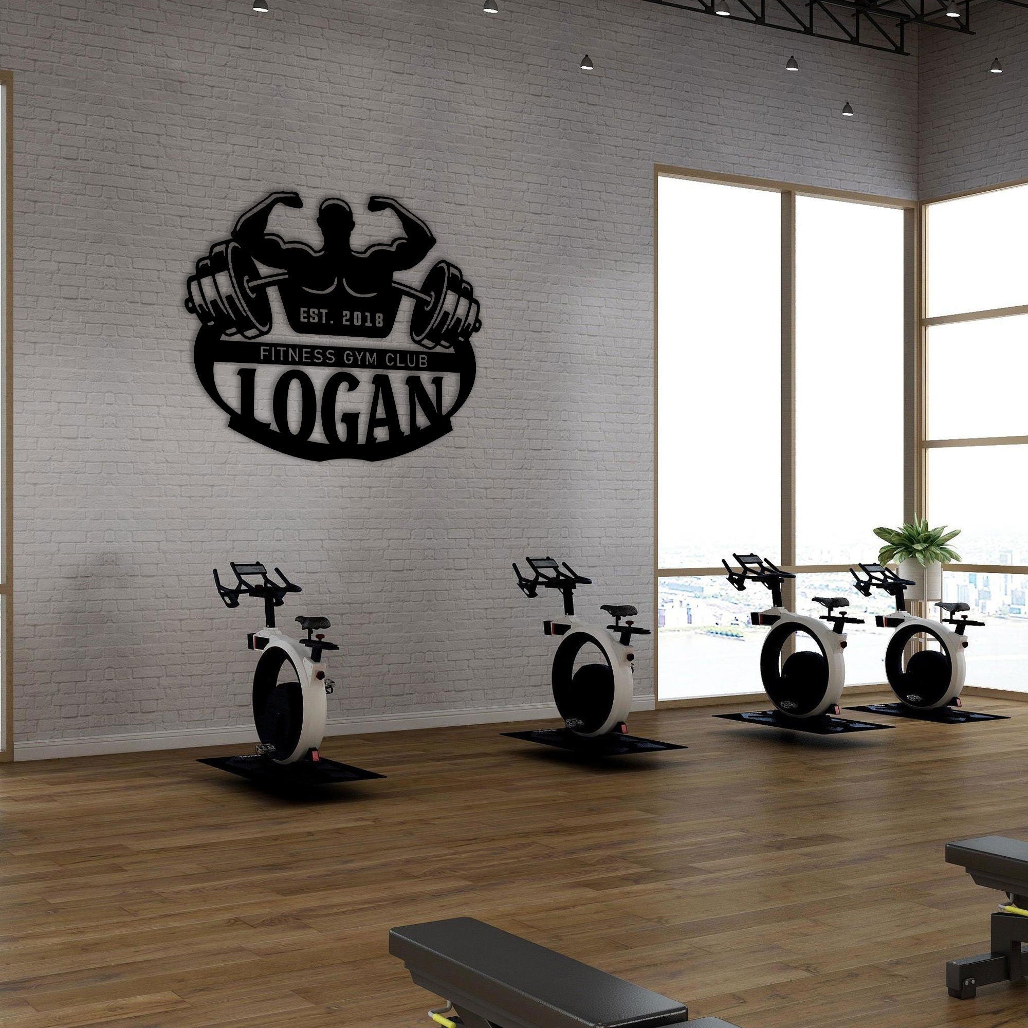Personalized Gym Name Metal Sign, Custom Fitness Metal Wall Art, Gym Lovers Unique Birthday Gift, Family Sport Room Wall Art, Gift For Her
