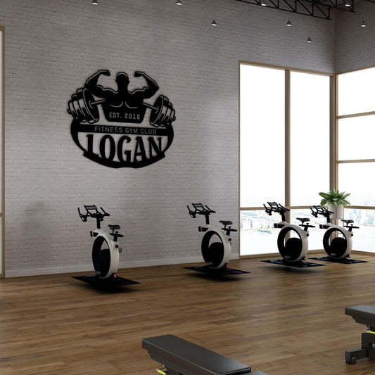 Personalized Gym Name Metal Sign, Custom Fitness Metal Wall Art, Gym Lovers Unique Birthday Gift, Family Sport Room Wall Art, Gift For Her