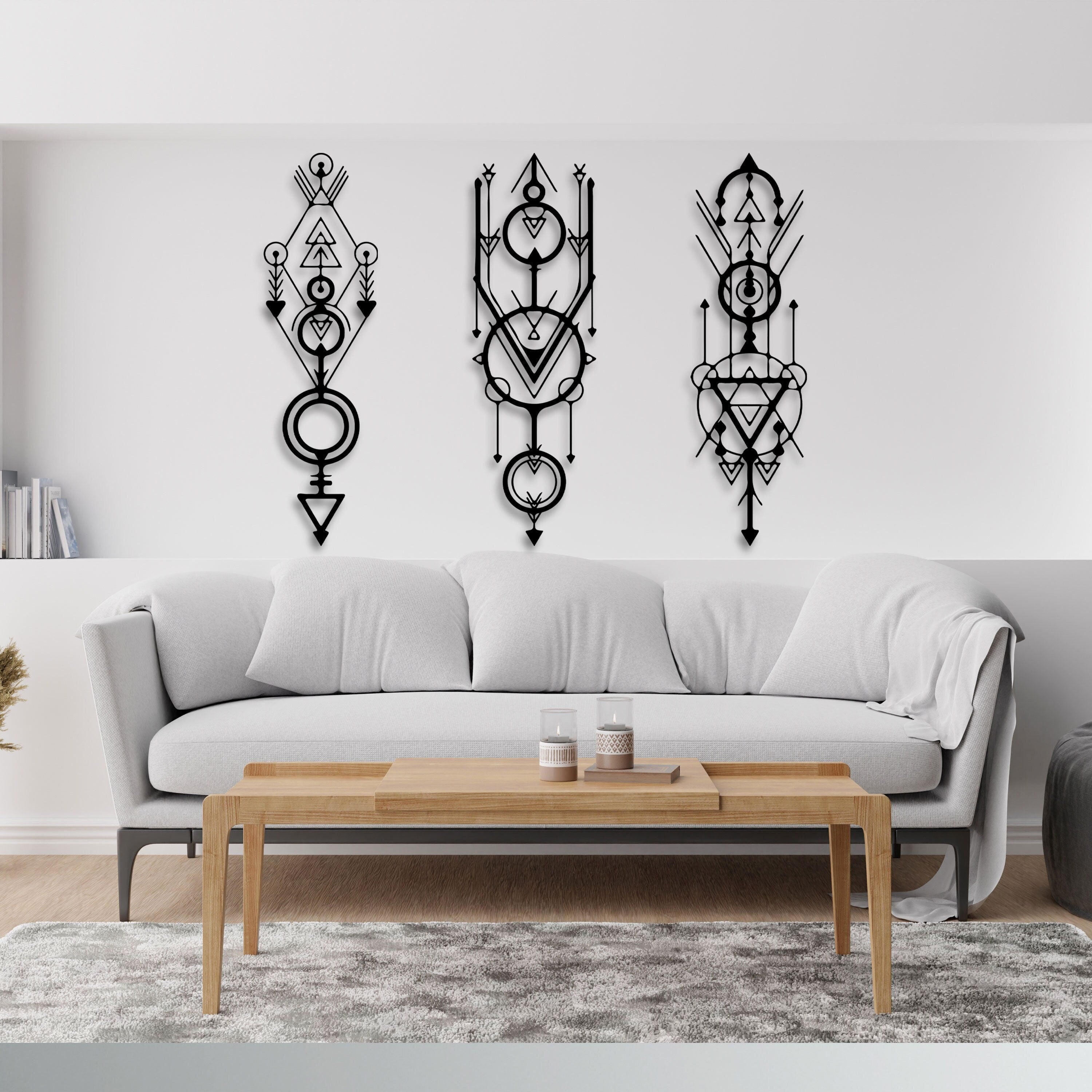 Viking Metal Wall Art, Valhalla Line Metal Home Decor, Unique Birthday Gift, Minimalist Office Decor, Gift for Her, iconic Viking Gift