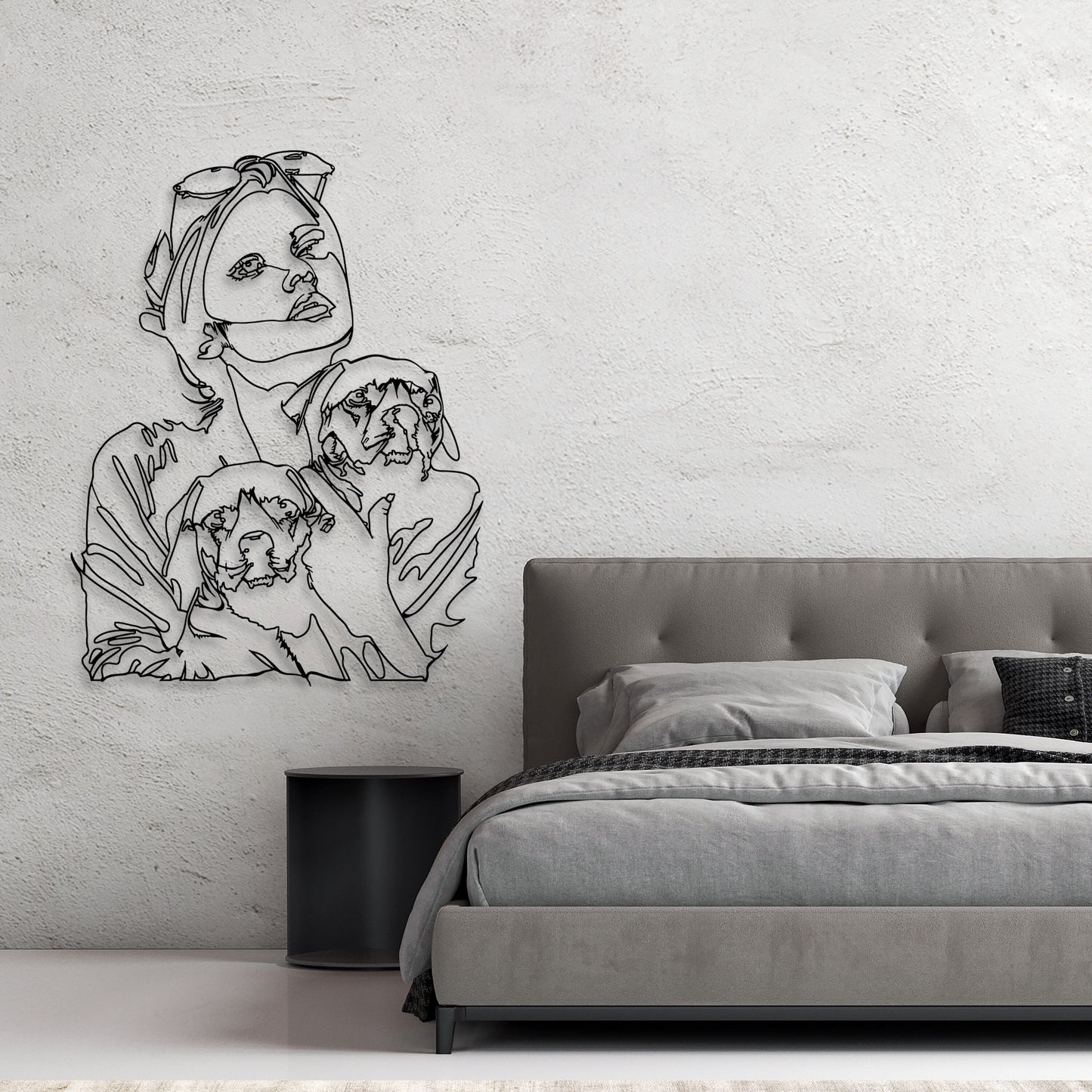 Woman With Two Dogs in Her Arms Metal Wall Art, Dog Lovers Birthday Gift, Woman and two dog Home Decor, Gift for Pet Lovers, Pet House Sign