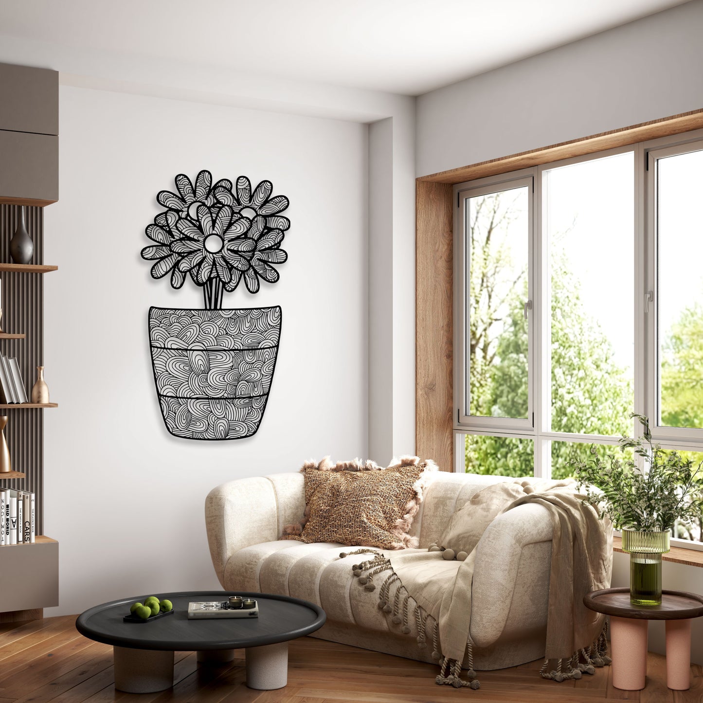 Flowers in Vase Metal Wall Art, House Warden Wall Decor, Gift for him, Valentine's Day Gift, Bathroom Wall Art, Flower Garden Lovers Gift