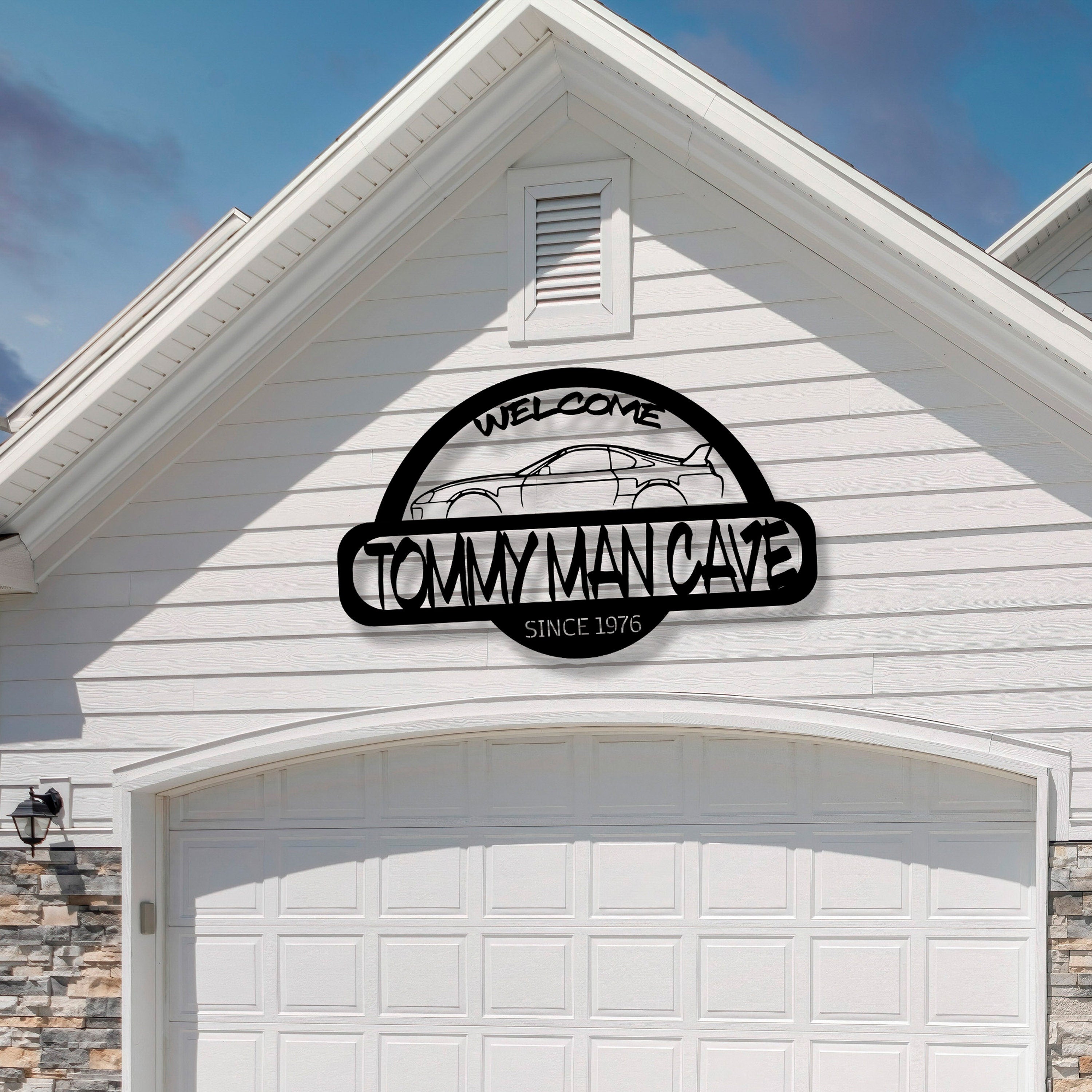 Personilazed Metal Garage Sign, Car Silhouet Metal Sign, Custom Metal Garage Name Sign, Auto Showroom Name Sign, Garage Lovers Birthday Gift