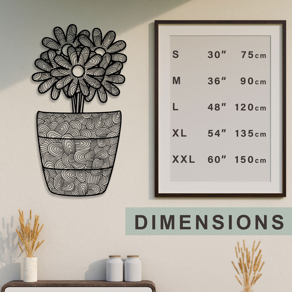 Flowers in Vase Metal Wall Art, House Warden Wall Decor, Gift for him, Valentine's Day Gift, Bathroom Wall Art, Flower Garden Lovers Gift