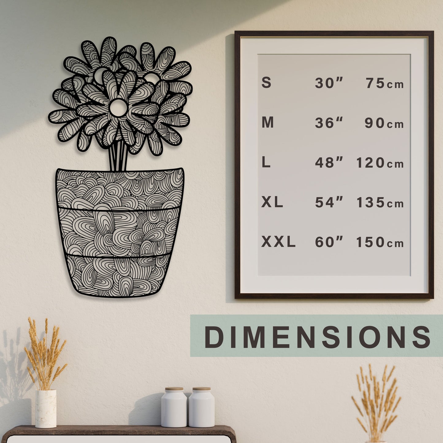 Flowers in Vase Metal Wall Art, House Warden Wall Decor, Gift for him, Valentine's Day Gift, Bathroom Wall Art, Flower Garden Lovers Gift