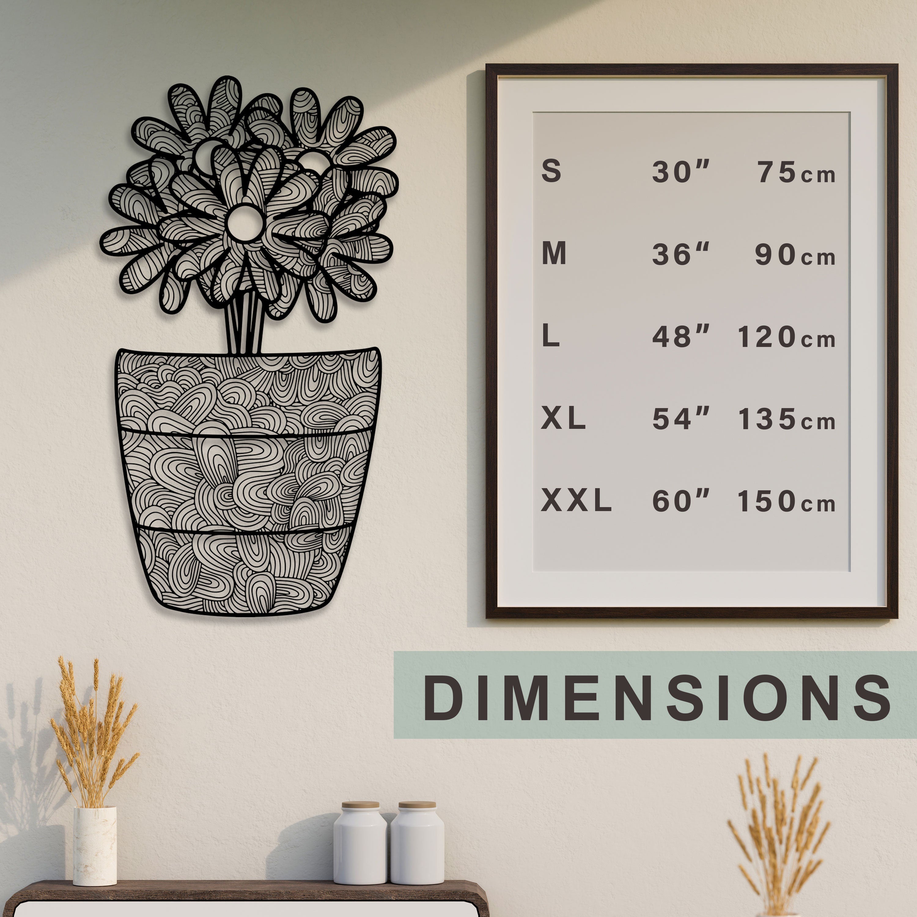 Flowers in Vase Metal Wall Art, House Warden Wall Decor, Gift for him, Valentine's Day Gift, Bathroom Wall Art, Flower Garden Lovers Gift