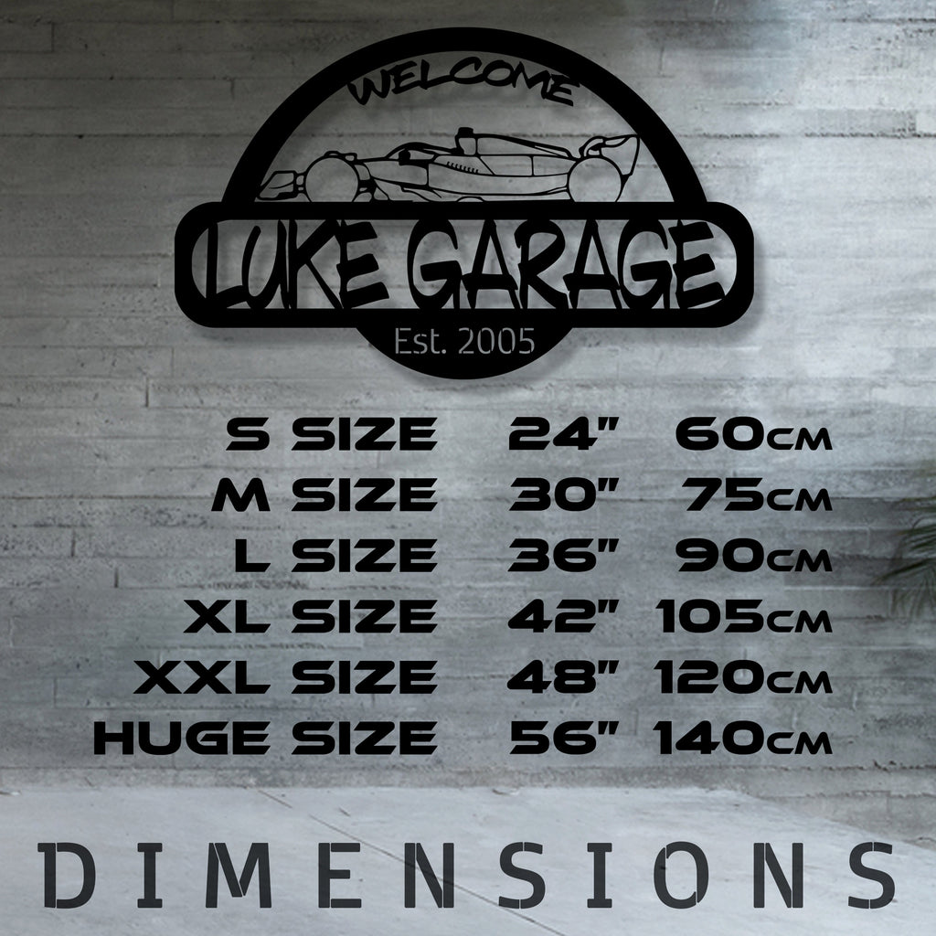 Personilazed Metal Garage Sign, Car Silhouet Metal Sign, Custom Metal Garage Name Sign, Auto Showroom Name Sign, Garage Lovers Birthday Gift