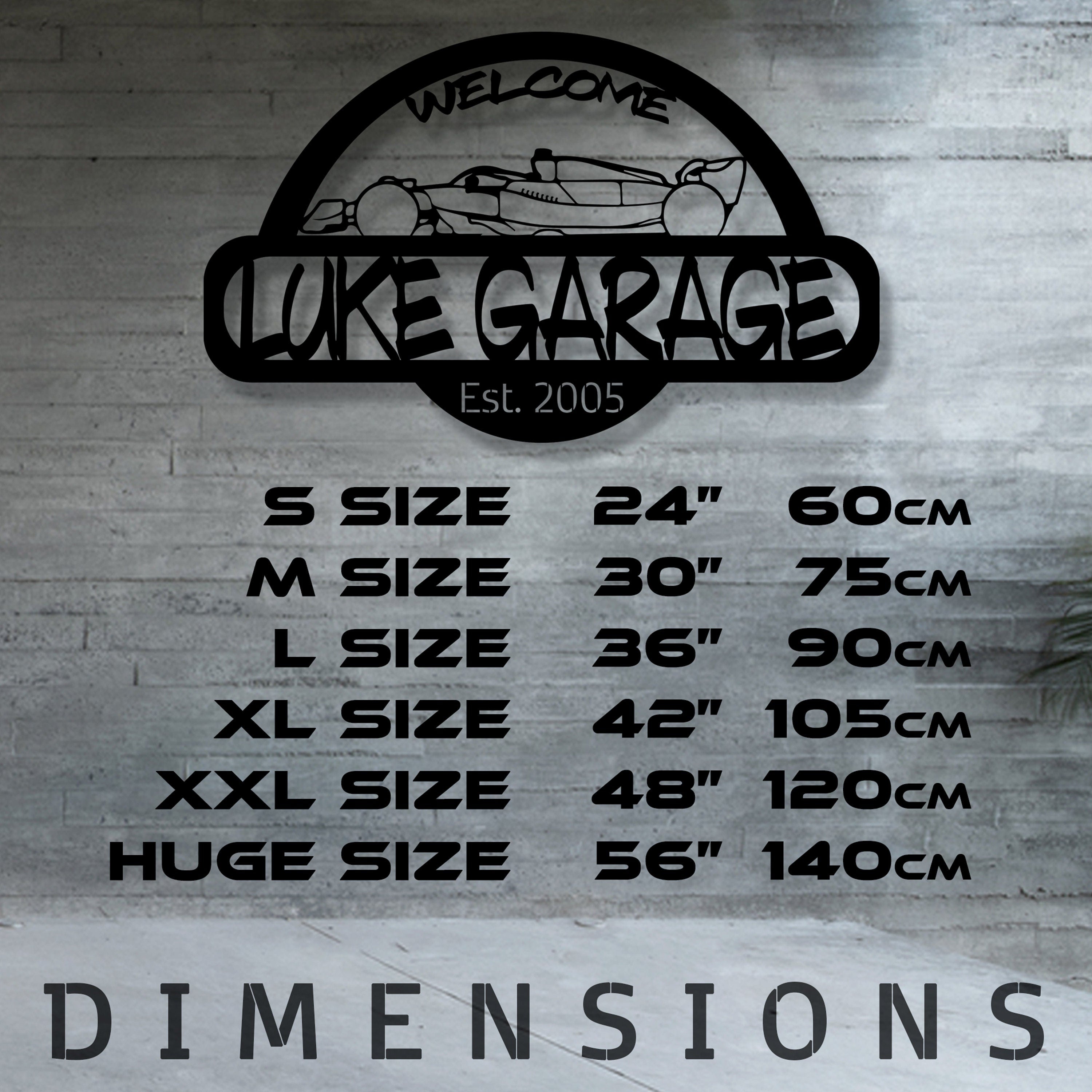 Personilazed Metal Garage Sign, Car Silhouet Metal Sign, Custom Metal Garage Name Sign, Auto Showroom Name Sign, Garage Lovers Birthday Gift
